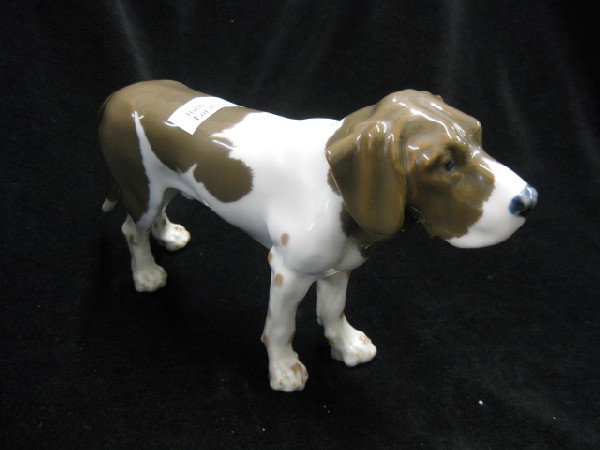 Royal Copenhagen Dog Figurine,: "Plott Hound", 6" tall, 9 1/2" long, excellent.