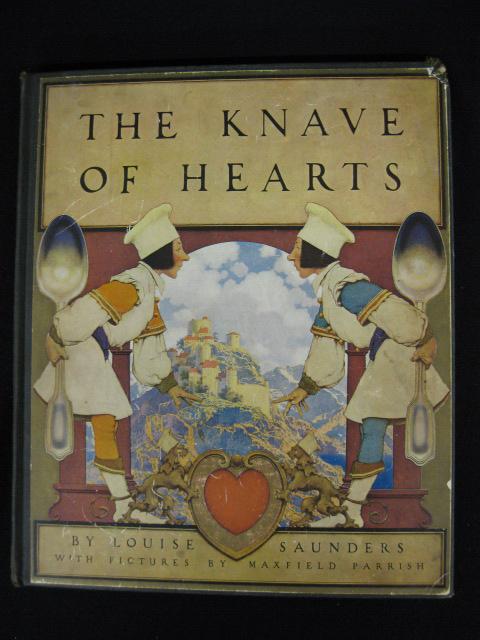Maxfield Parrish Illustrated Book: "The Knave of Hearts", scarce hardbook with mint illustrations, 12" x 14", 1925.