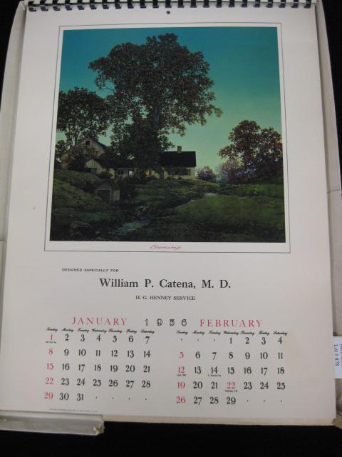 Maxfield Parrish 1956 Calendar,: "Collection of His Master Pieces", 13" x 17 1/2", scarce, excellent.