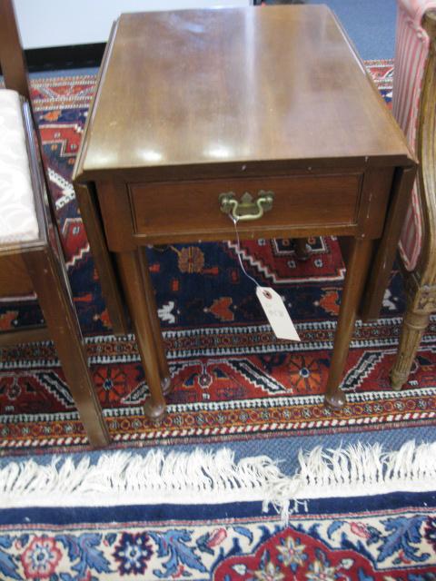 Biggs Mahogany Side Table,: drop-sides, with drawer.