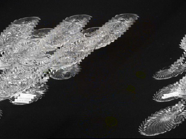 Set of Six Thomas Webb Cut Crystal Sherry Glasses