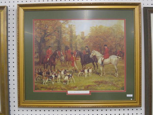 Fox Hunt Lithography "The Meet": after Haywood Hardy, 16" x 20".