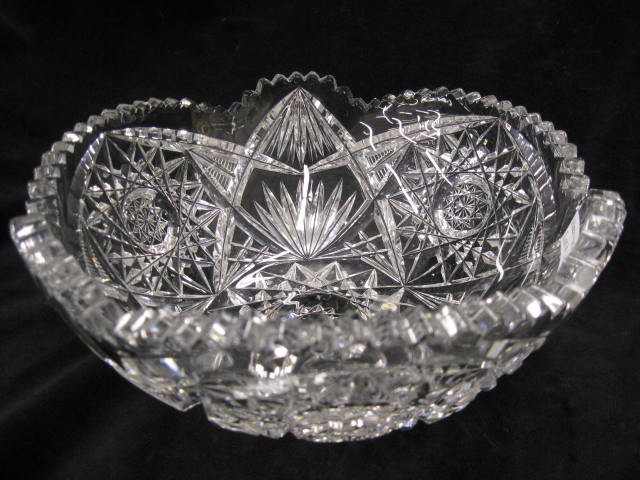 Fry Cut Glass Bowl, 8", signed, excellent.: 8", signed, excellent.