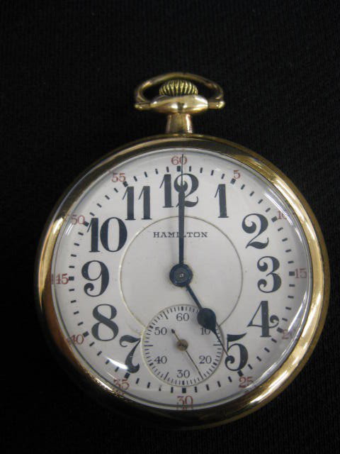 Hamilton Pocketwatch, model #996, 19 jewel, gold-: model #996, 19 jewel, gold-filled openface case, working.