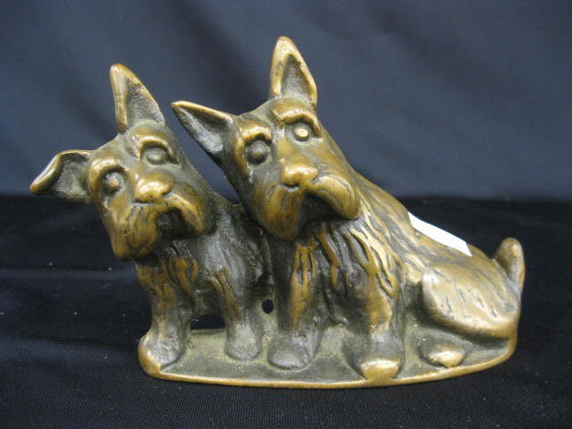 Bronzed Statue of Two Scottie Dogs, deco era,: deco era, 5" x 8".