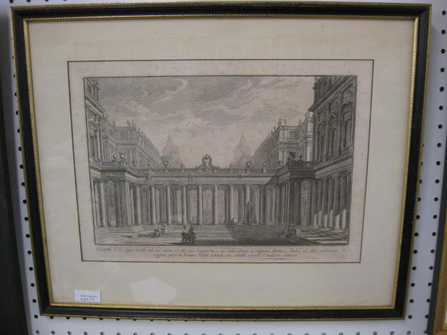 Piranesi Italian Architectural Etching, 11" x 15 1: 11" x 15 1/2".
