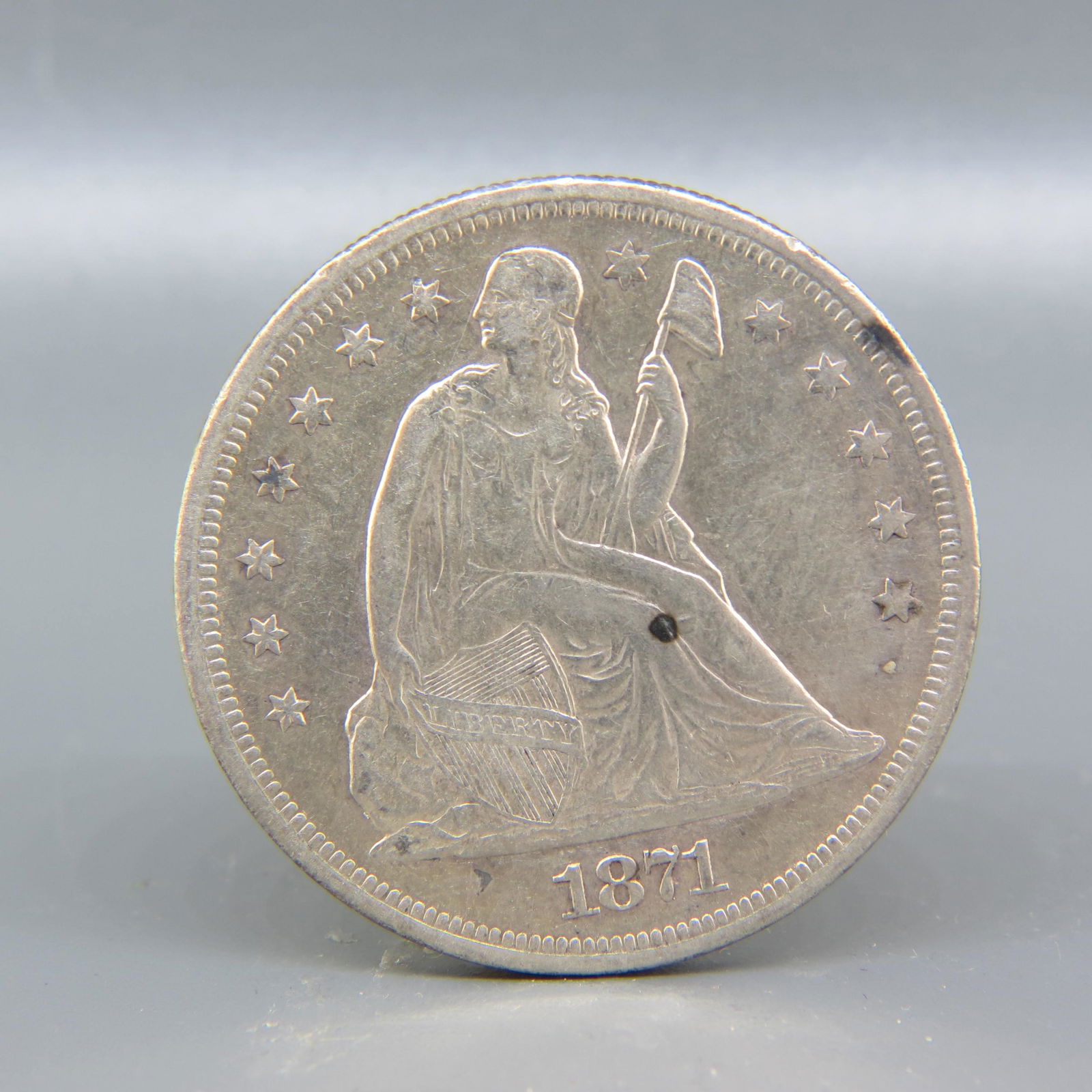 1871 Seated Liberty Dollar, extra fine, (1 of 2)