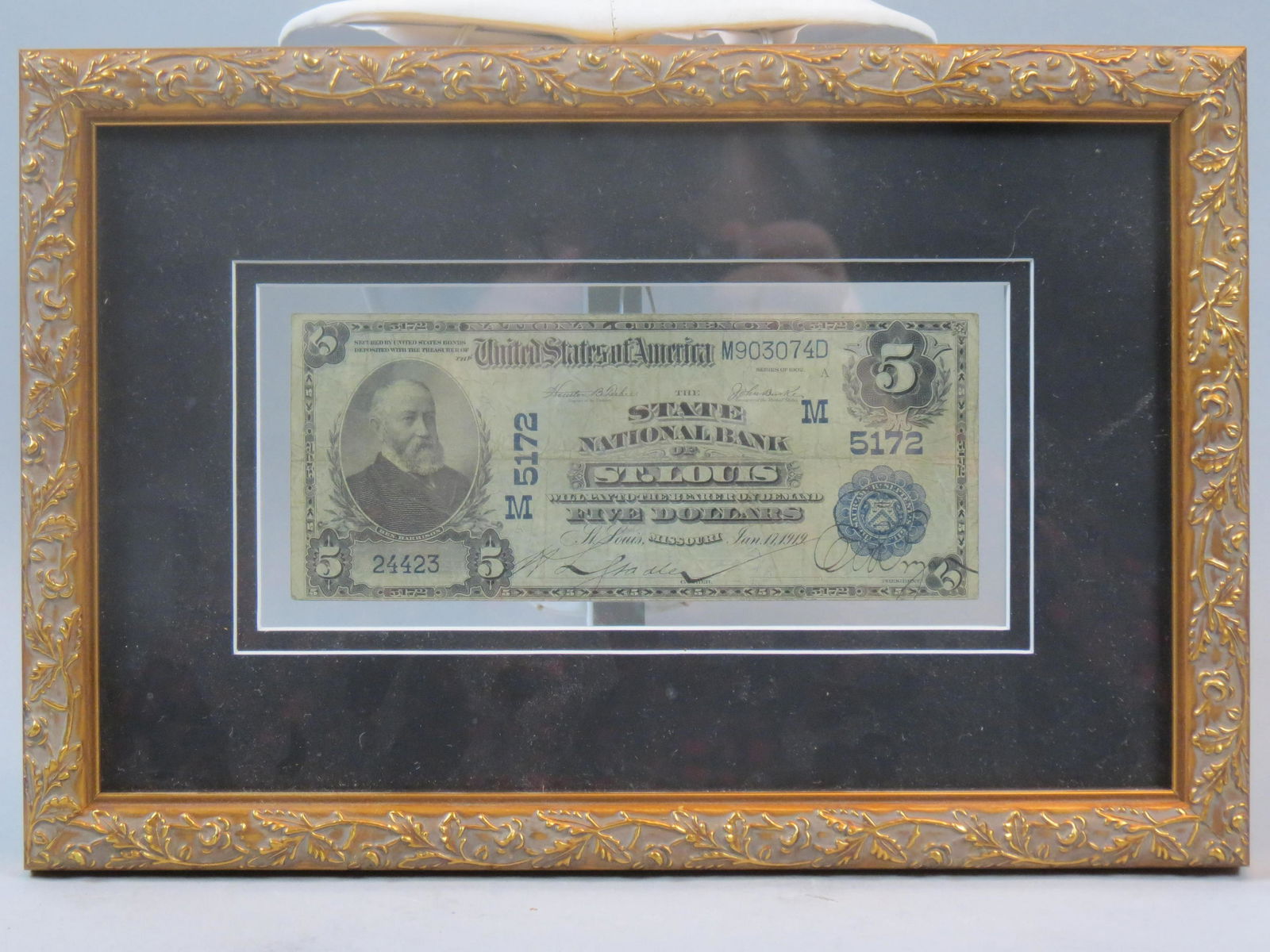 1902 $5.00 St. Louis National Currency Note, (1 of 9)