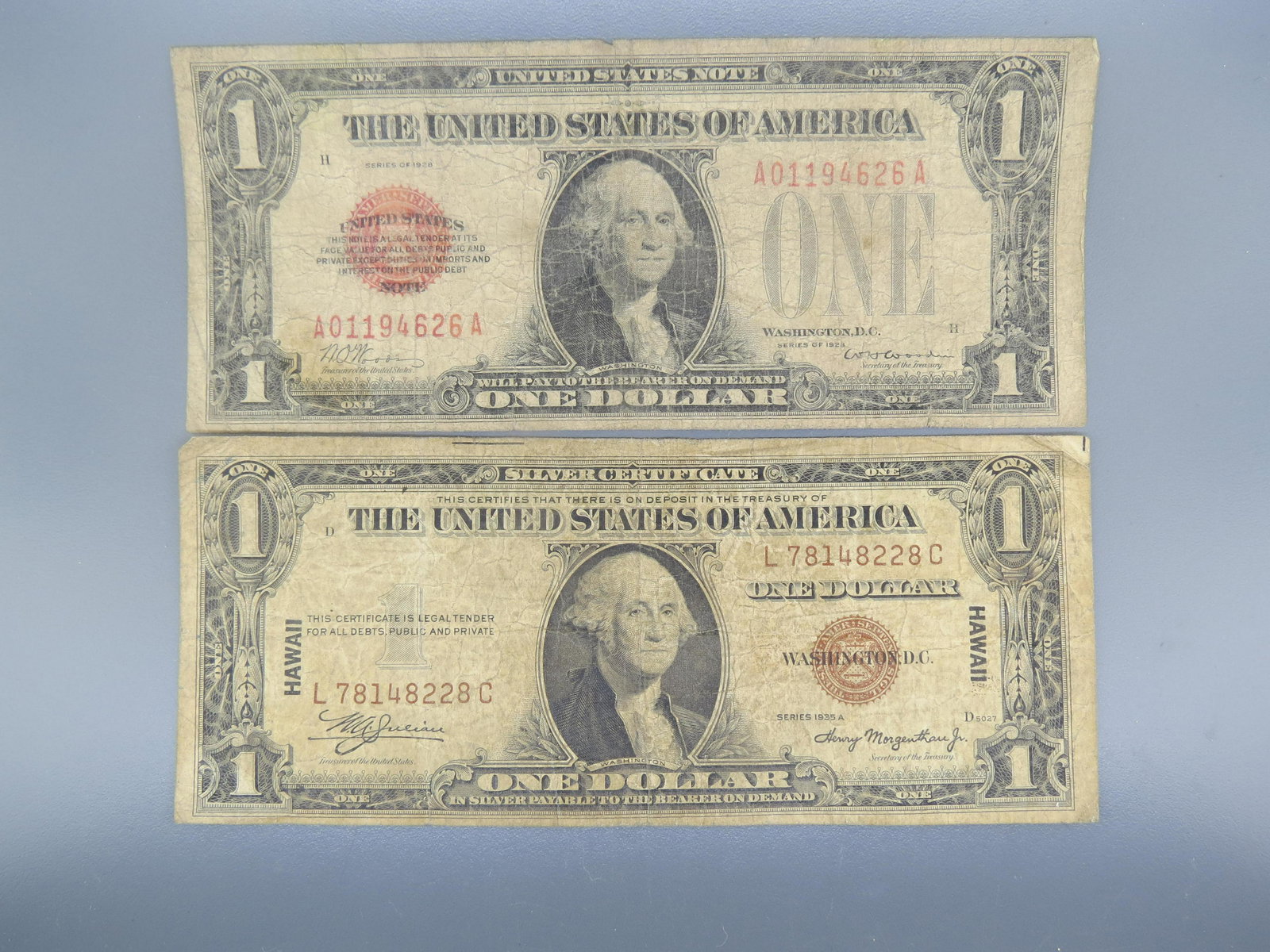 1923 $1.00 & 1935-A Hawaii $1.00 Notes (1 of 6)