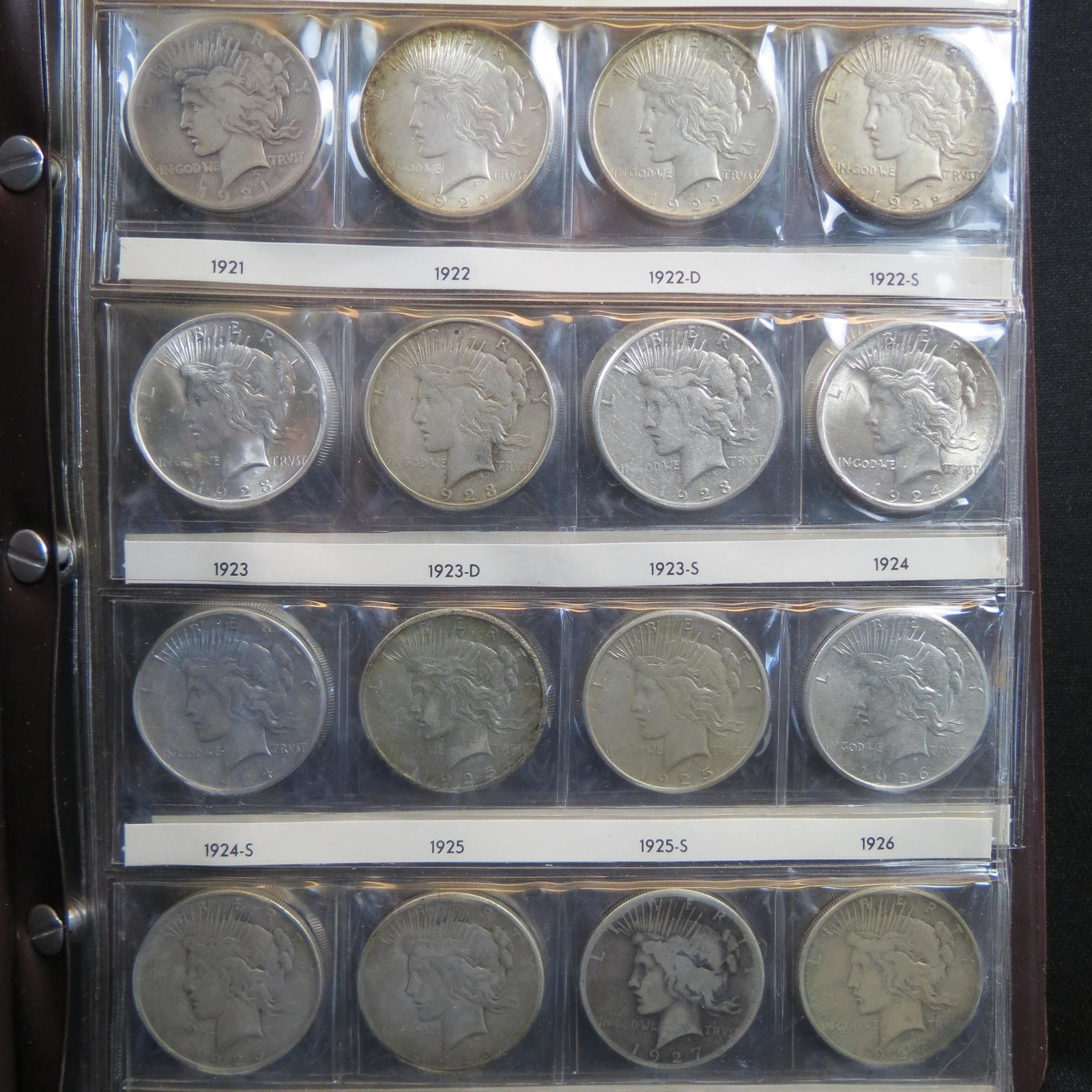 24 pc. Peace Silver Dollar Collection, complete, (1 of 4)