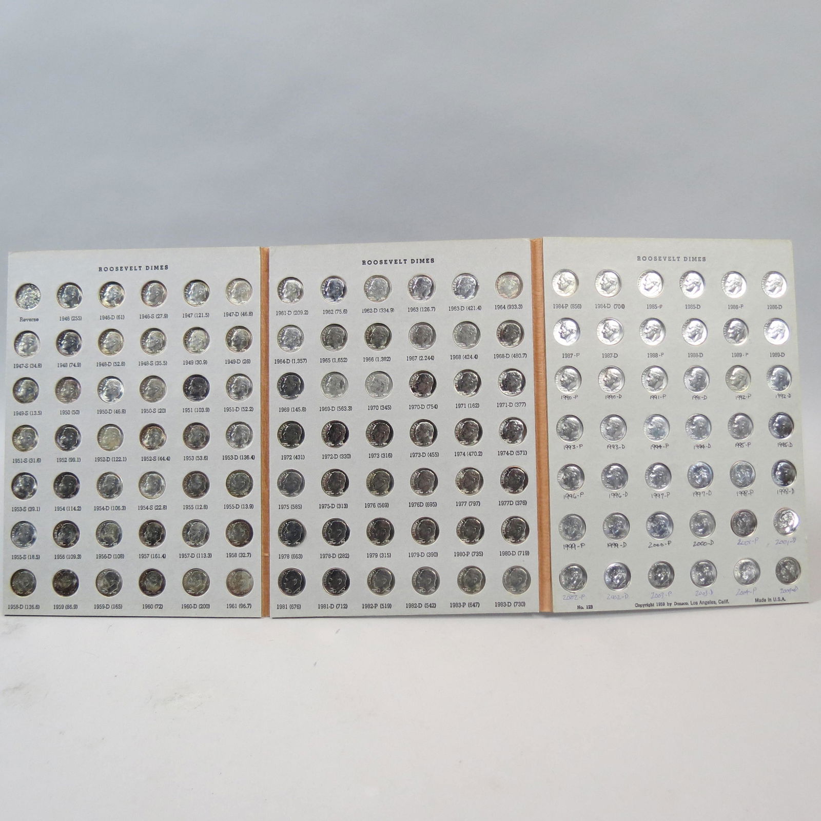 Roosevelt Dime Set, 1946 thru 2004, uncirculated, (1 of 3)