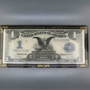 1899 $1.00 "Black Eagle" Silver Certificate, Unc.: a beautiful note as found in the estate, appears uncirculated, Spellman-White.