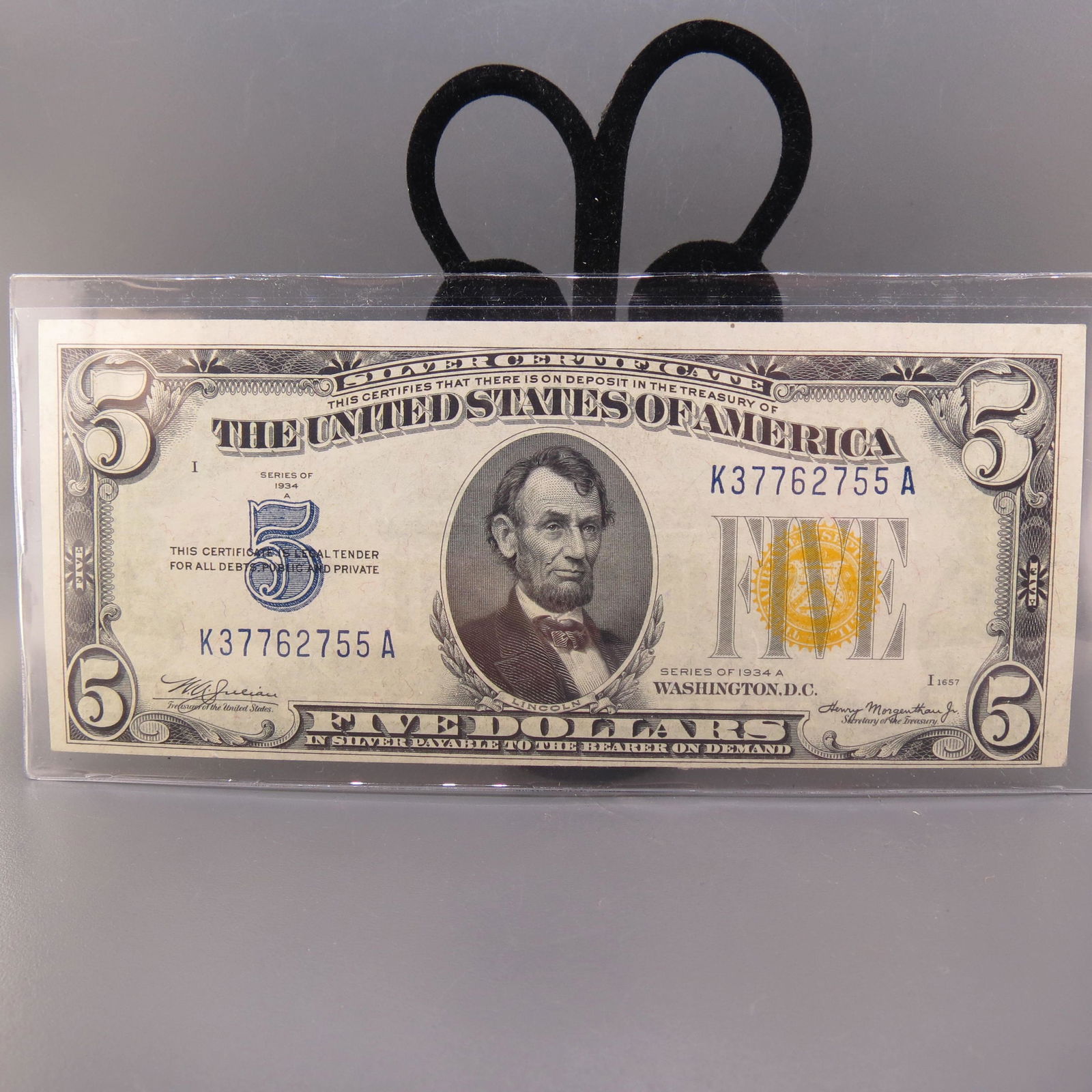 1934-A $5.00 Silver Certificate WWII North Africa (1 of 6)