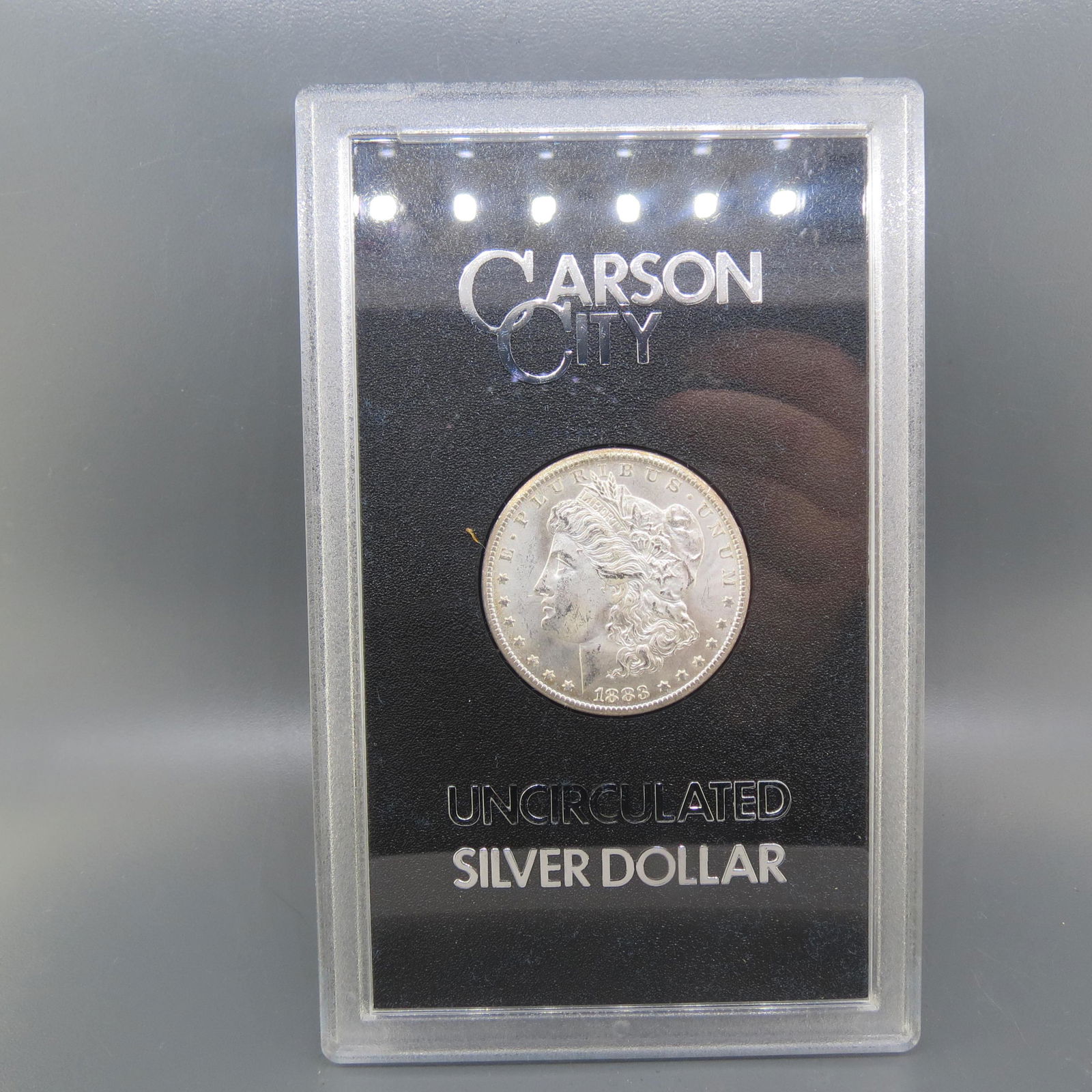 1883-CC Morgan Silver Dollar, GSA, uncirculated, (1 of 6)