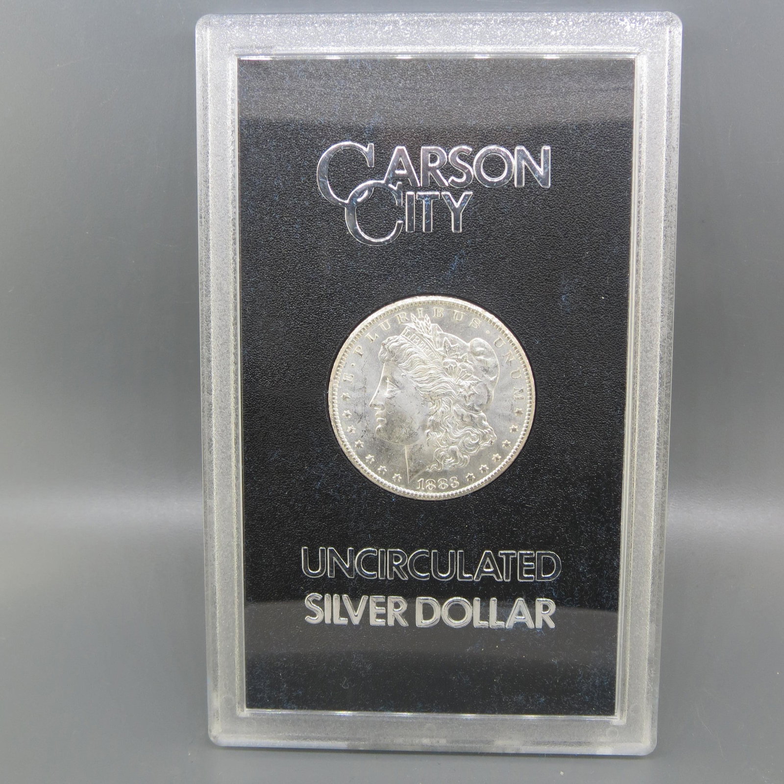 1883-CC Morgan Silver Dollar, GSA, uncirculated, (1 of 4)