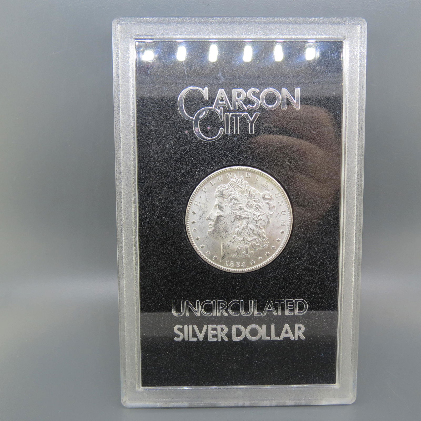 1884-CC Morgan Silver Dollar, GSA, uncirculated, (1 of 5)