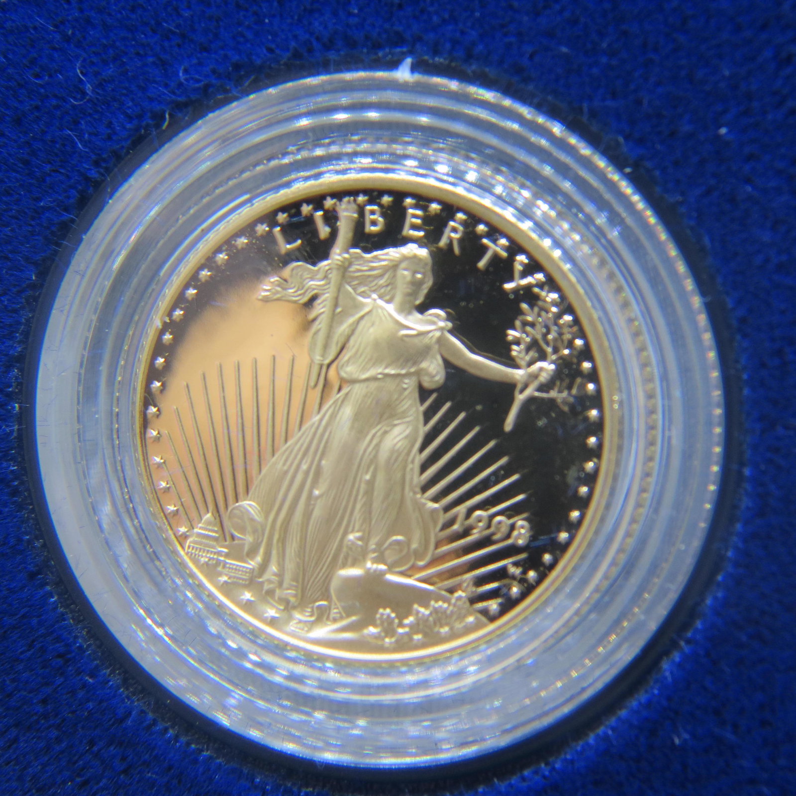 1998-W $5.00 Gold American Eagle Coin, Proof, (1 of 3)