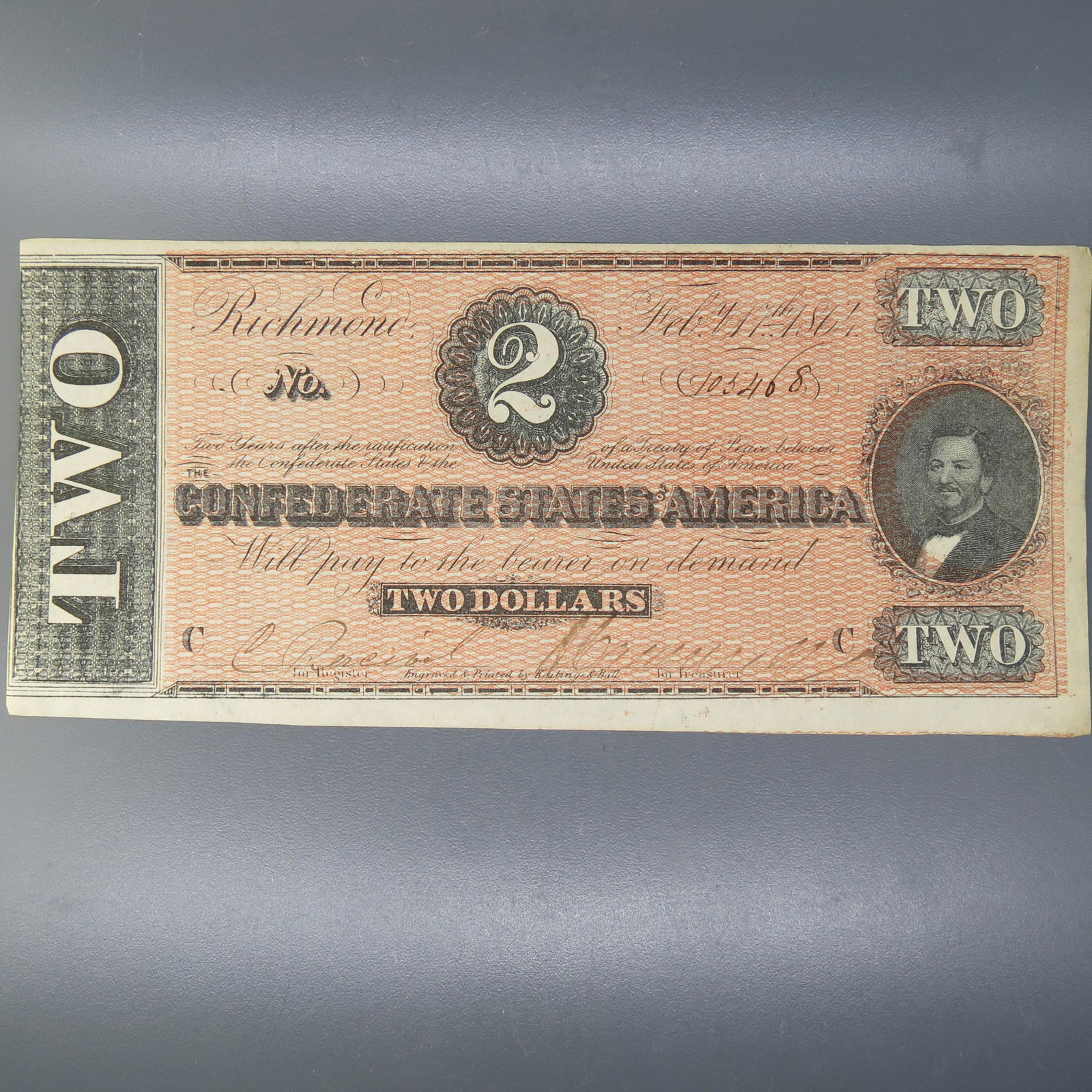 1864 $2.00 Confederate Note, Richmond, Virginia, (1 of 5)