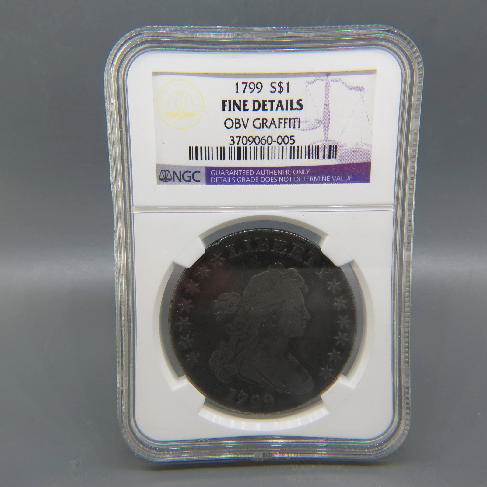 1799 Draped Bust Dollar, fine details, NGC, (1 of 4)