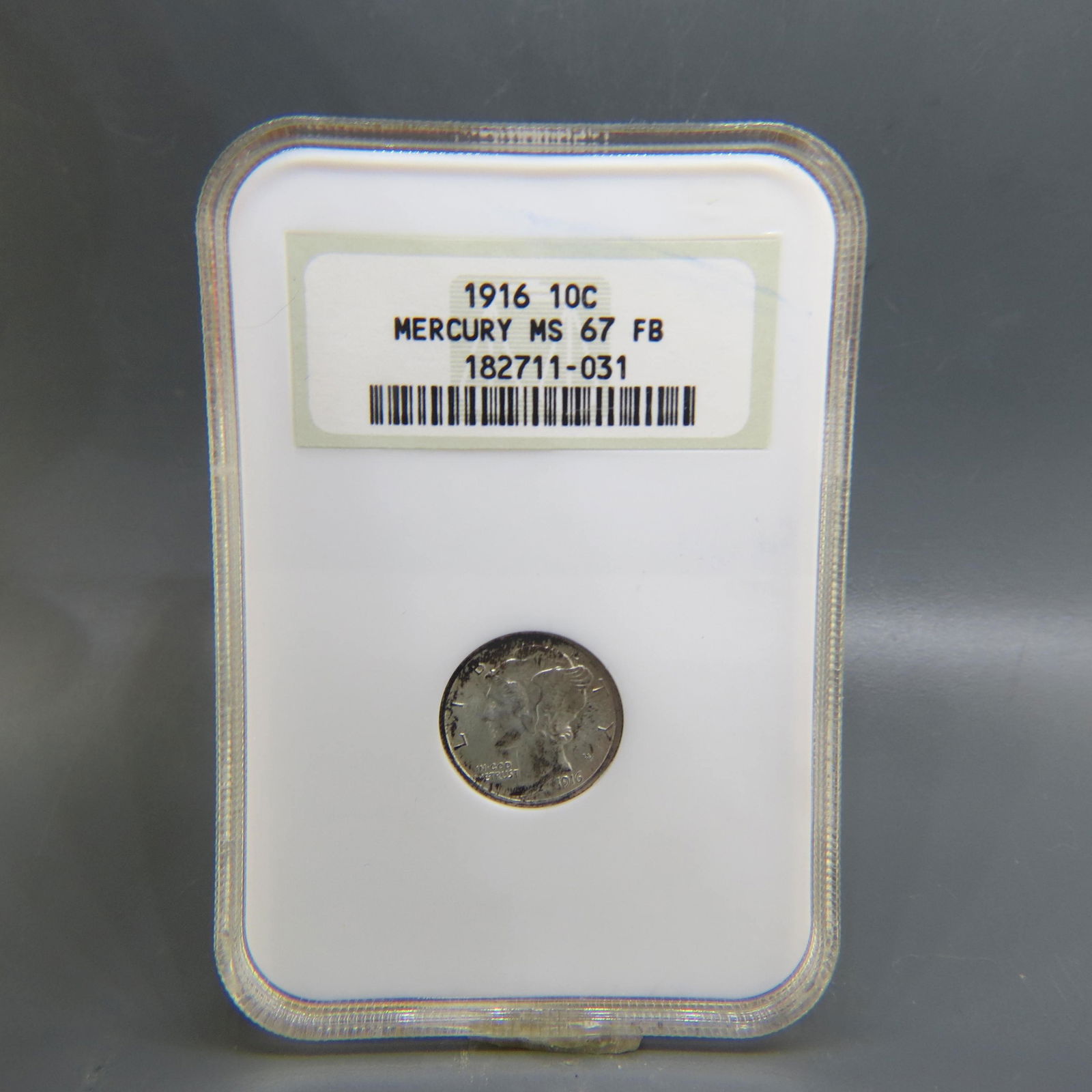 1916 Mercury Head Dime, MS-67 Full Bands, NGC, (1 of 3)