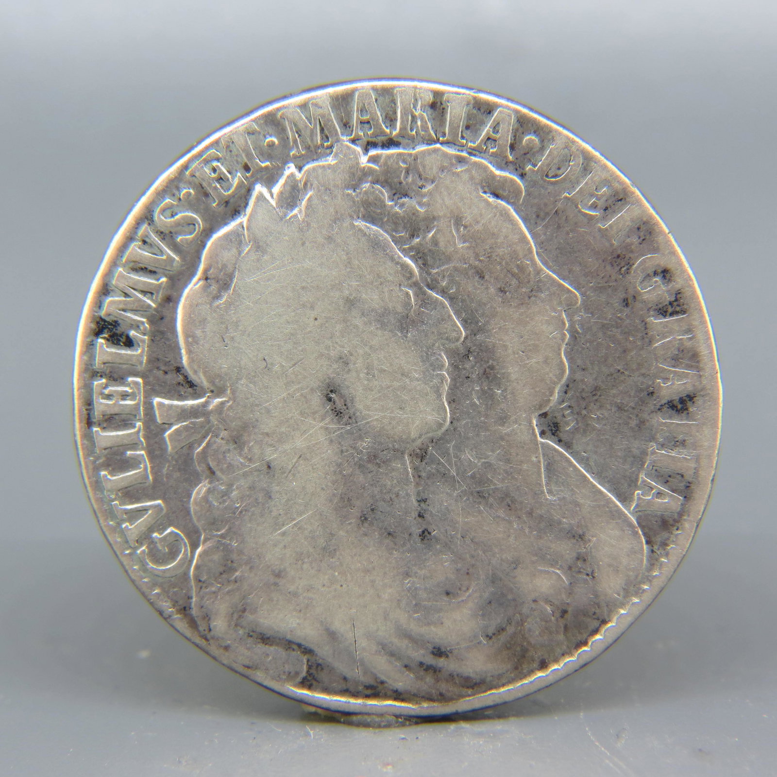1689 Great Britain Half Crown Silver Coin, Fine, (1 of 3)