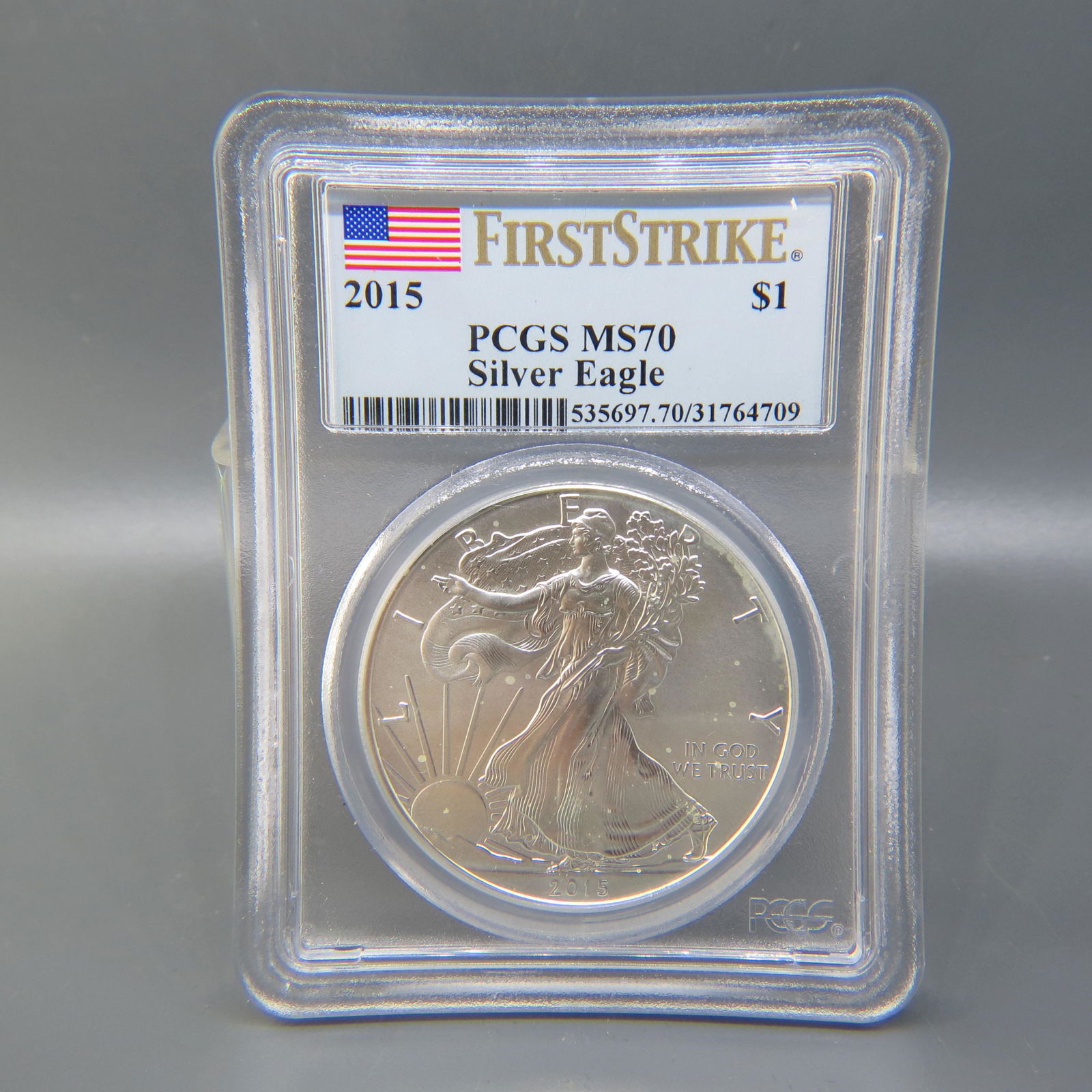 2015 American Silver Eagle Dollar, MS70, PCGS, (1 of 3)