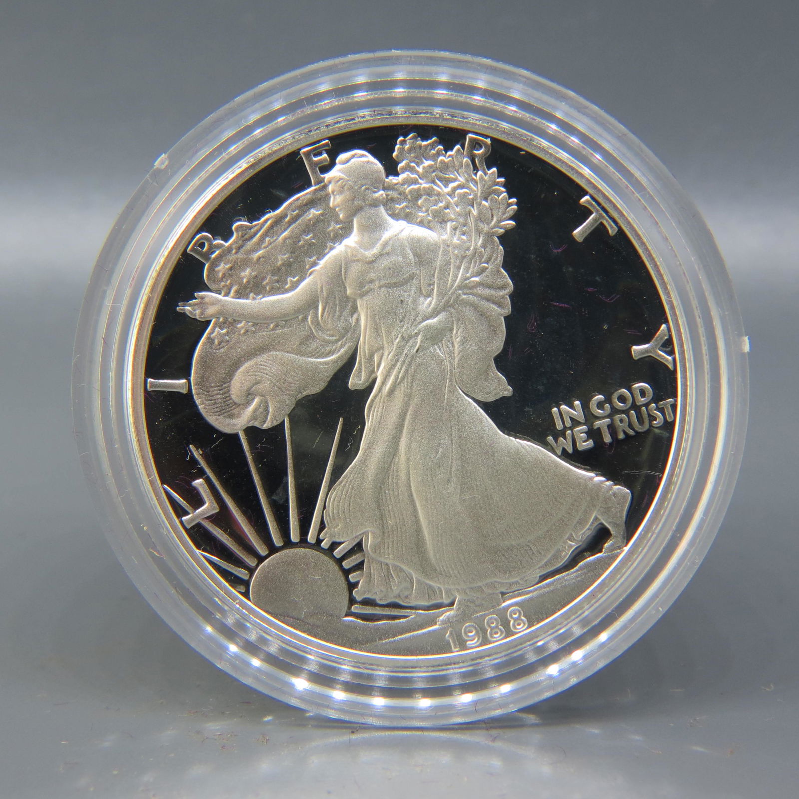 1988 American Silver Eagle Dollar, proof, (1 of 3)