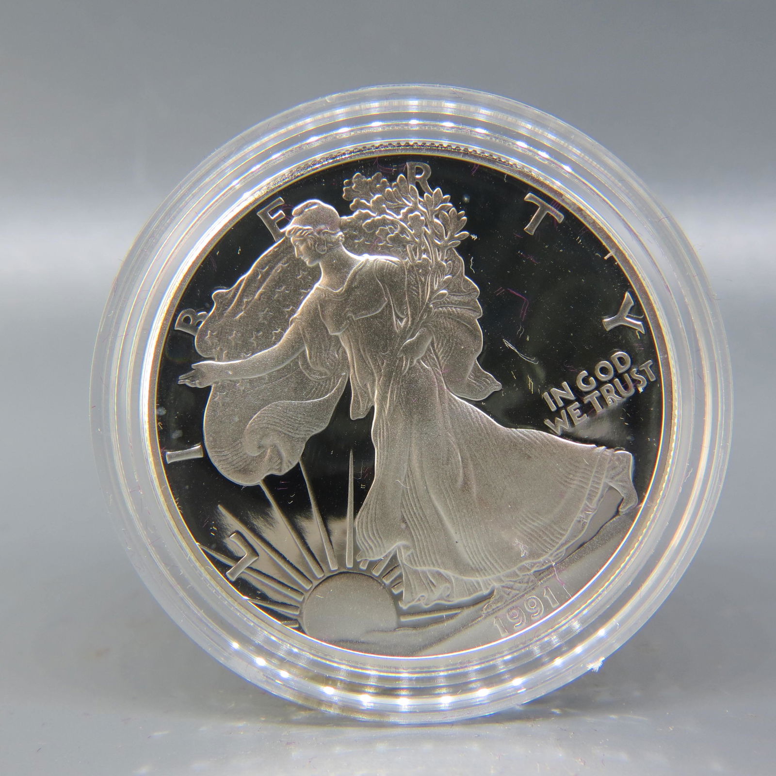 1991 American Silver Eagle Dollar, proof, (1 of 2)