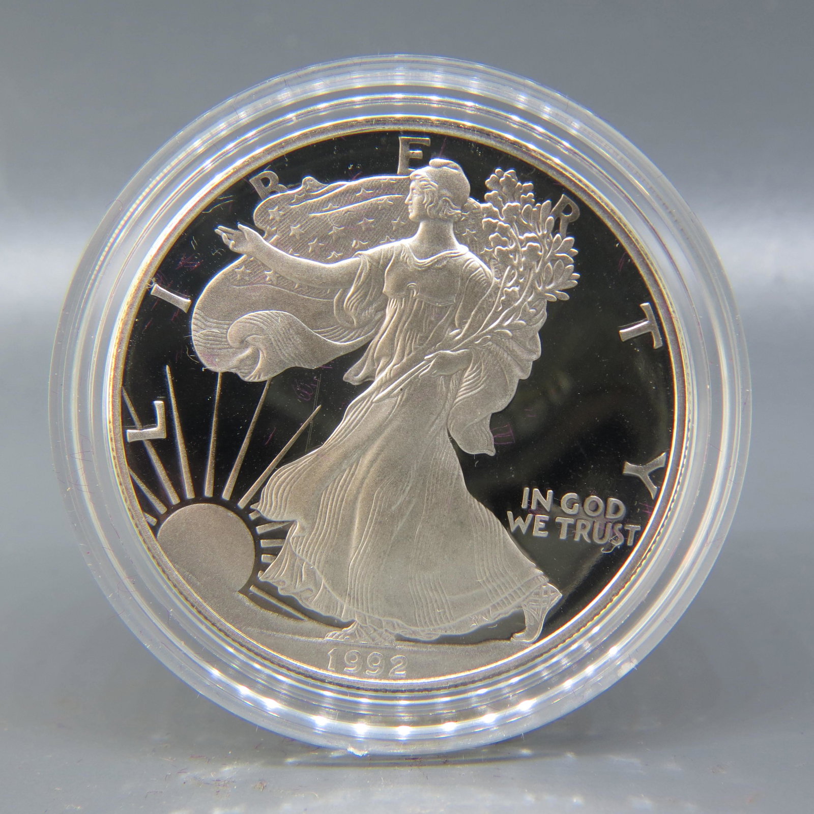 1992 American Silver Eagle Dollar, proof, (1 of 3)