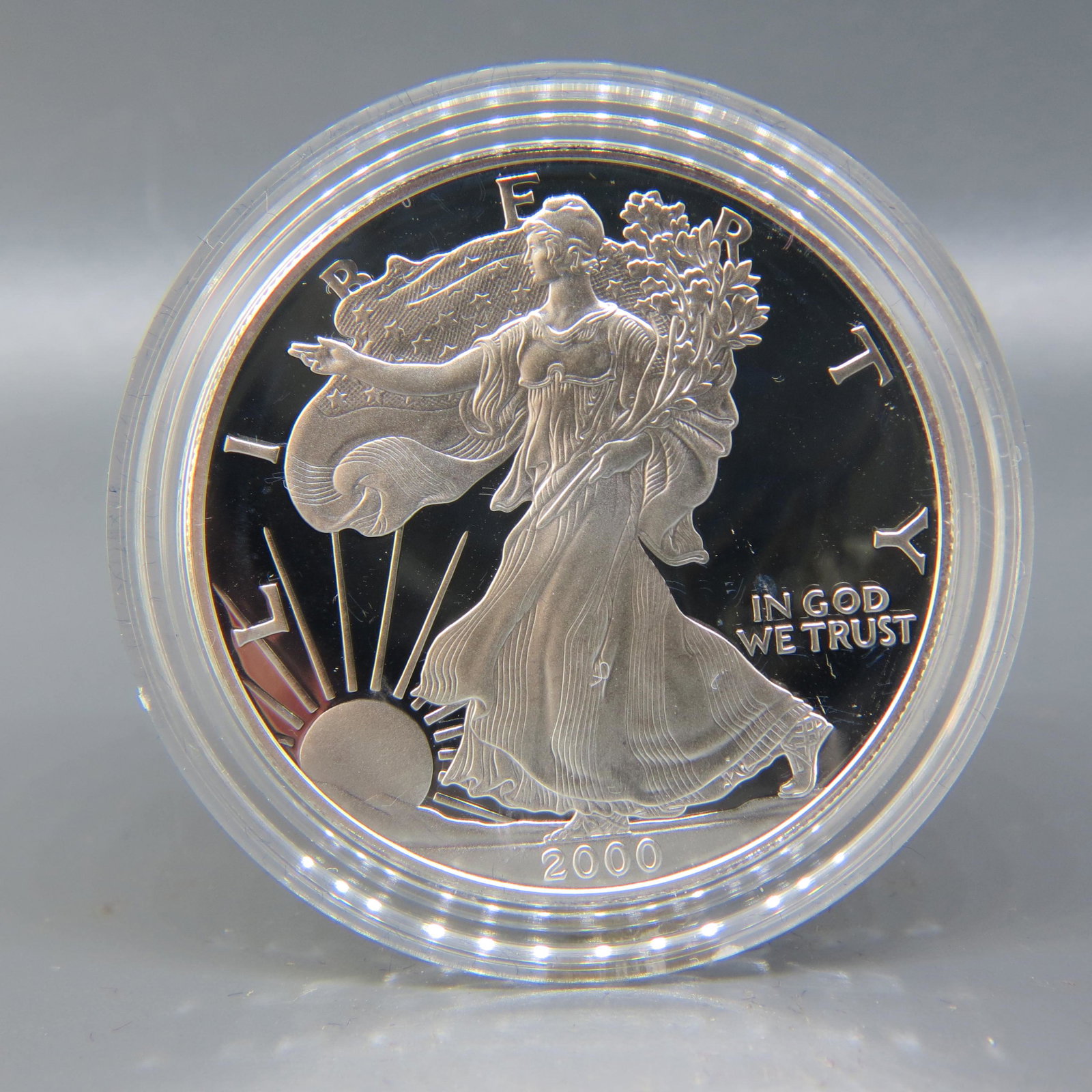 2000 American Silver Eagle Dollar, proof, (1 of 3)