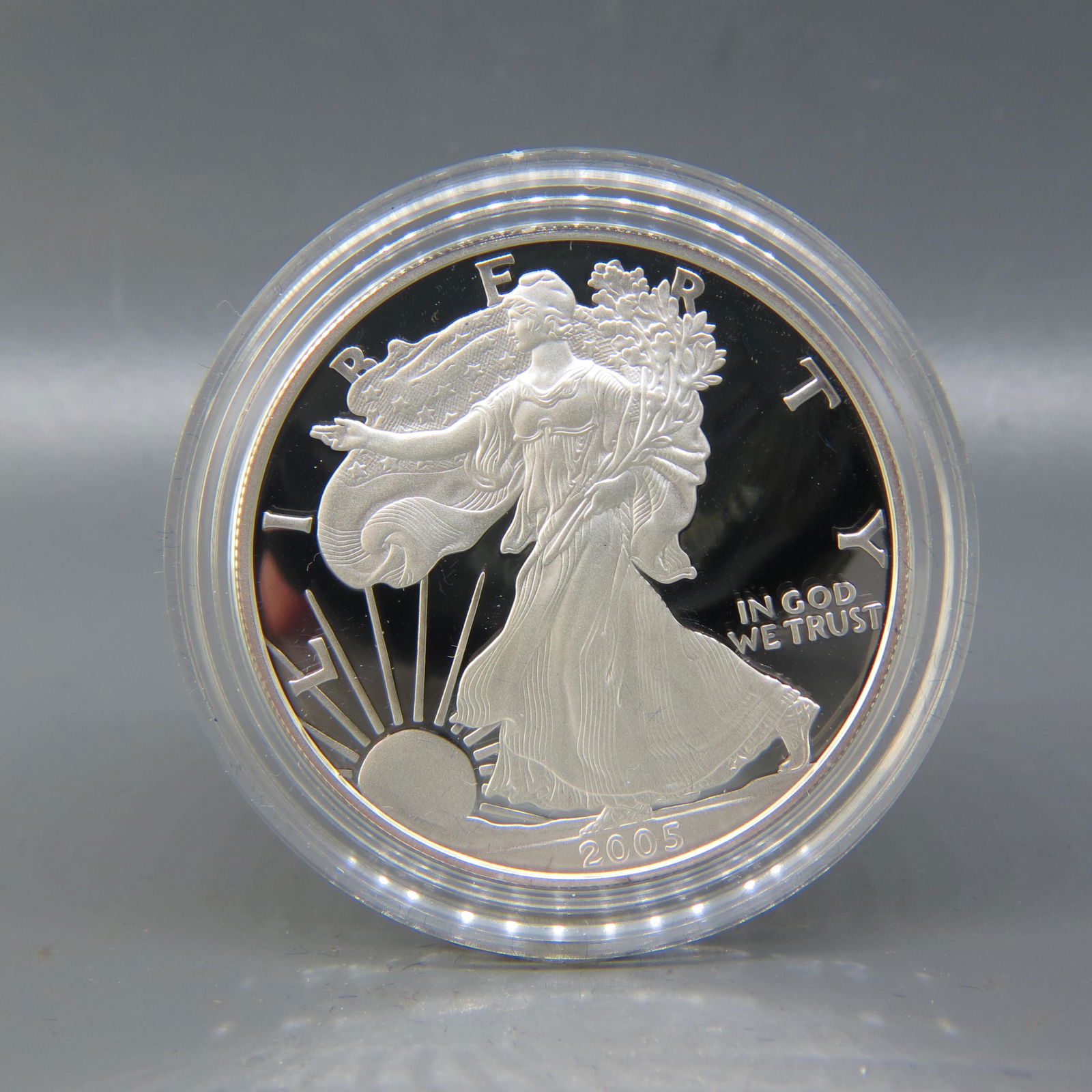 2005 American Silver Eagle Dollar, proof, (1 of 3)