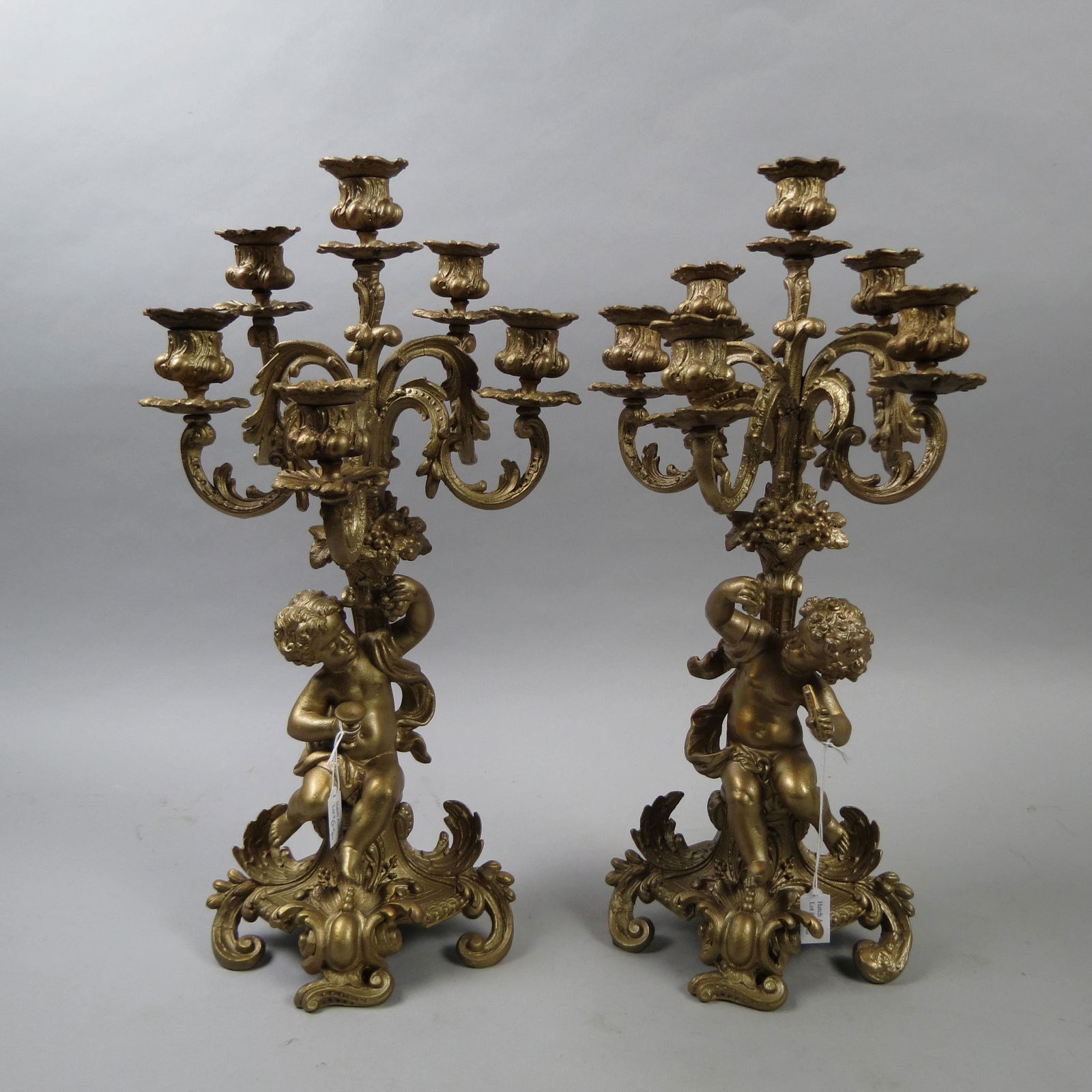 Pair of Figural Cherub Metal Candelabra (1 of 6)