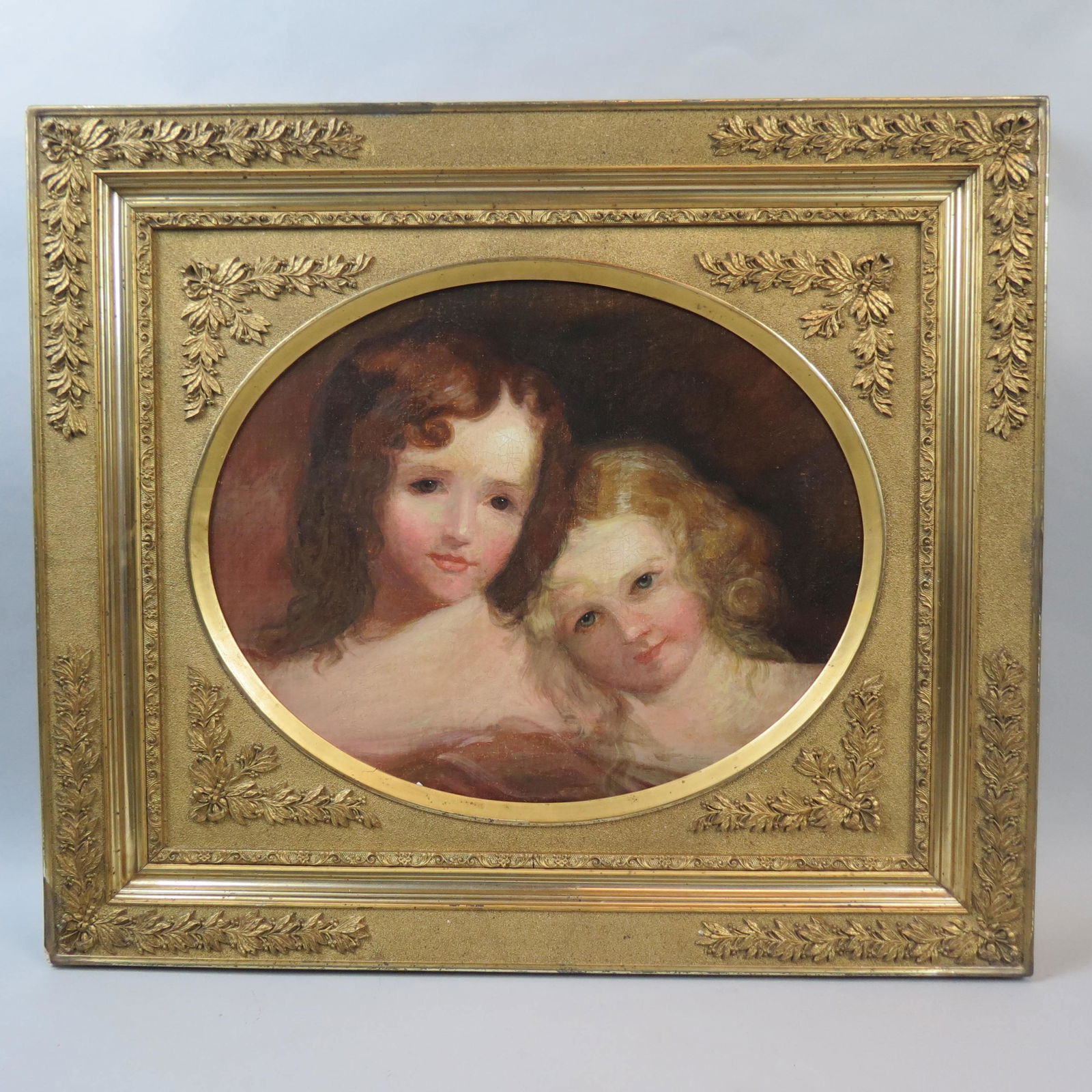 Fine Victorian Oil of Two Young Girls (1 of 5)