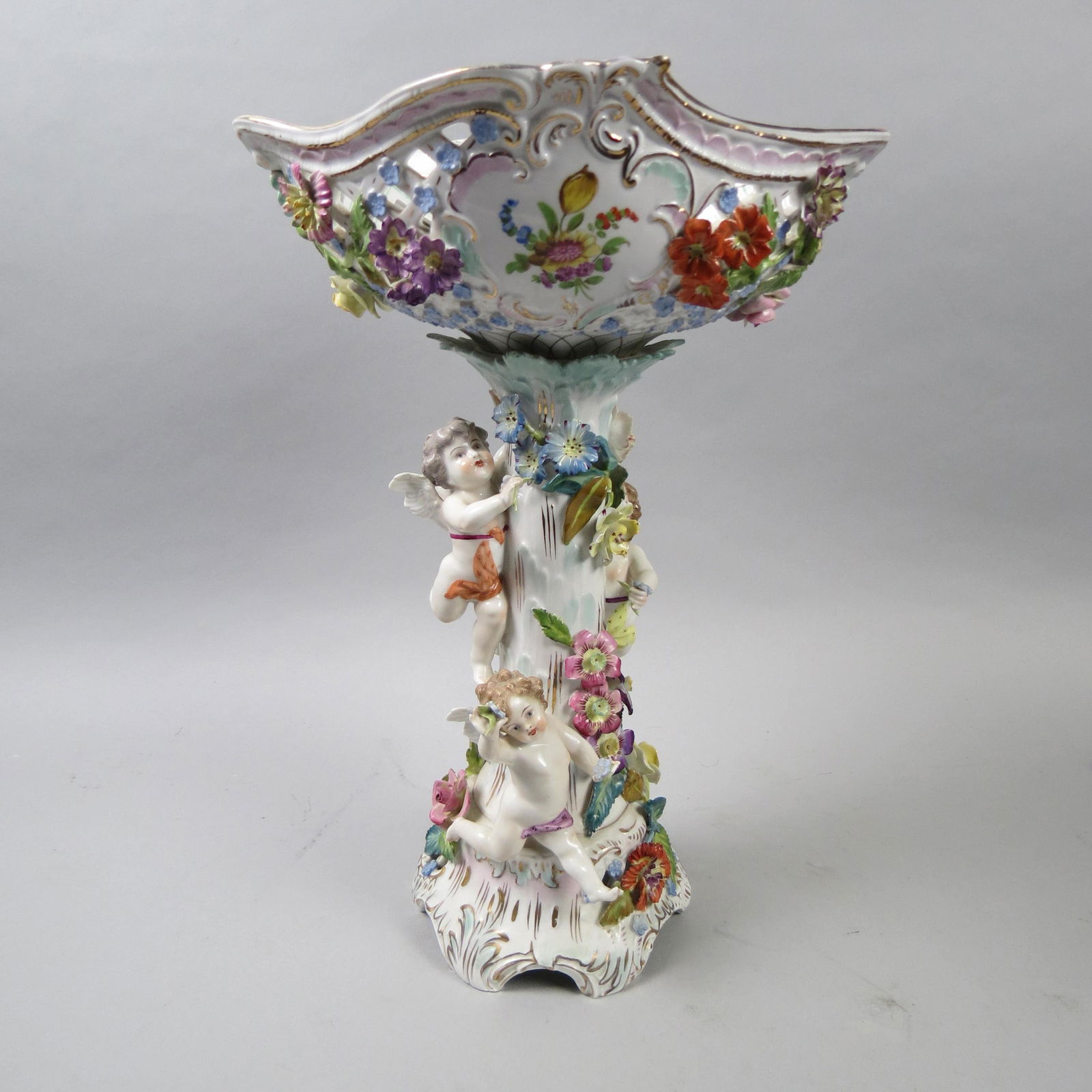 Dresden Porcelain Cherub Centerpiece Compote (1 of 11)