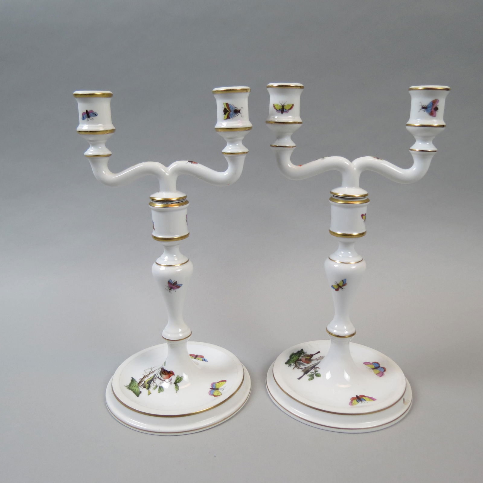 Pair of Herend Rothschild Bird" Candelabra," (1 of 7)