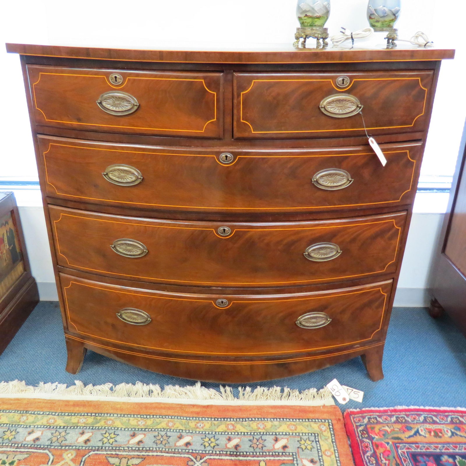 Sheraton Bow Front Chest with Inlay (1 of 7)