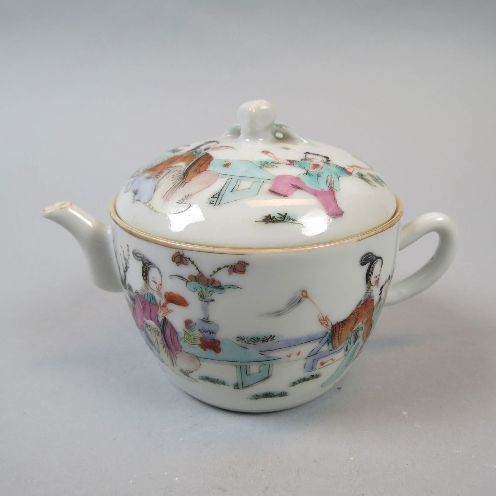Chinese Famille Rose Porcelain Miniature Teapot (1 of 6)