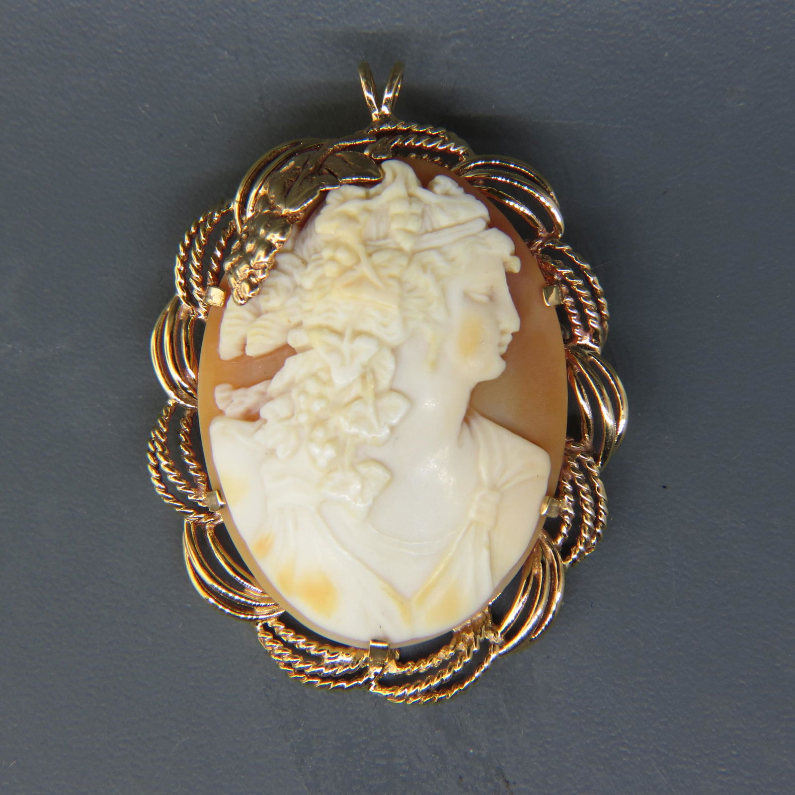 14K Gold Cameo Pin or Pendant (1 of 4)