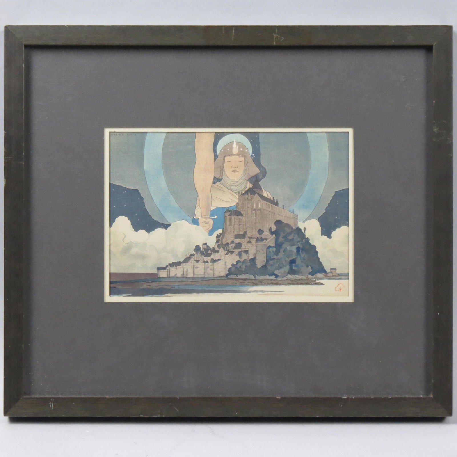 Harvey Ellis, woodblock, Knight & Castle (1 of 4)