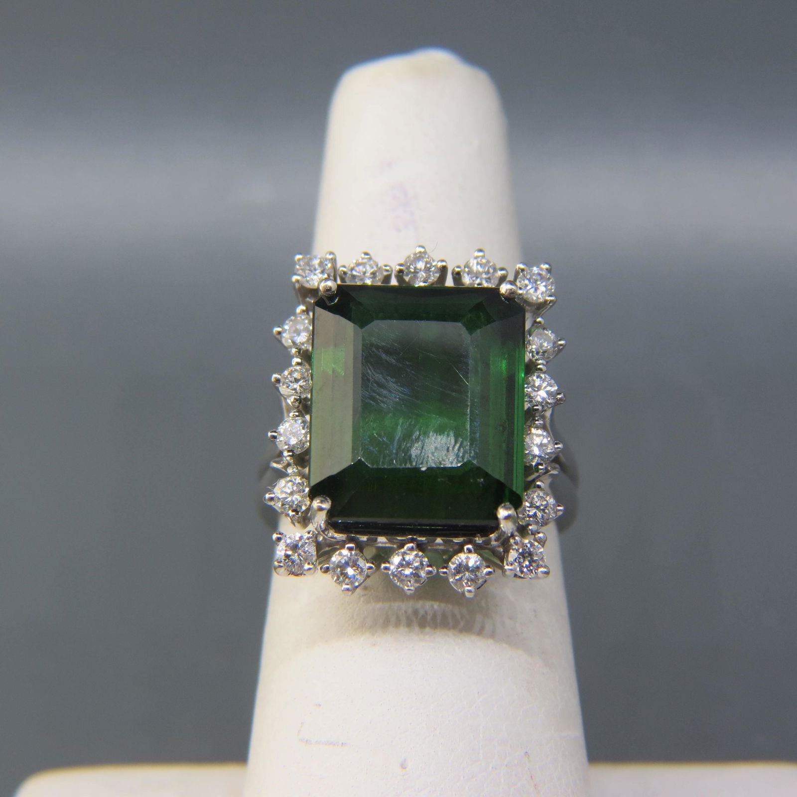 Green Tourmaline & Diamond 14K Gold Ring (1 of 7)