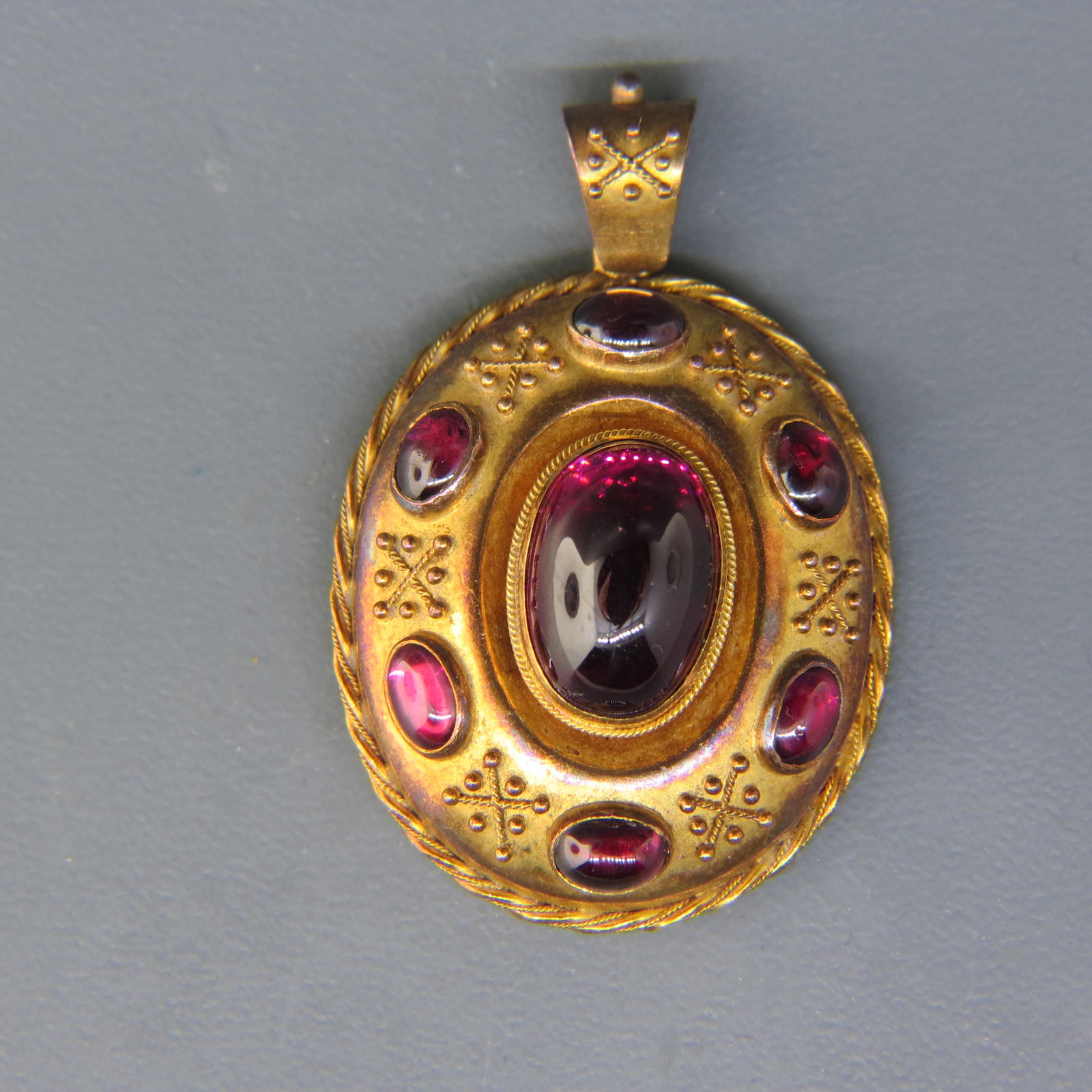 19th Century Garnet & 14K Gold Locket (1 of 8)