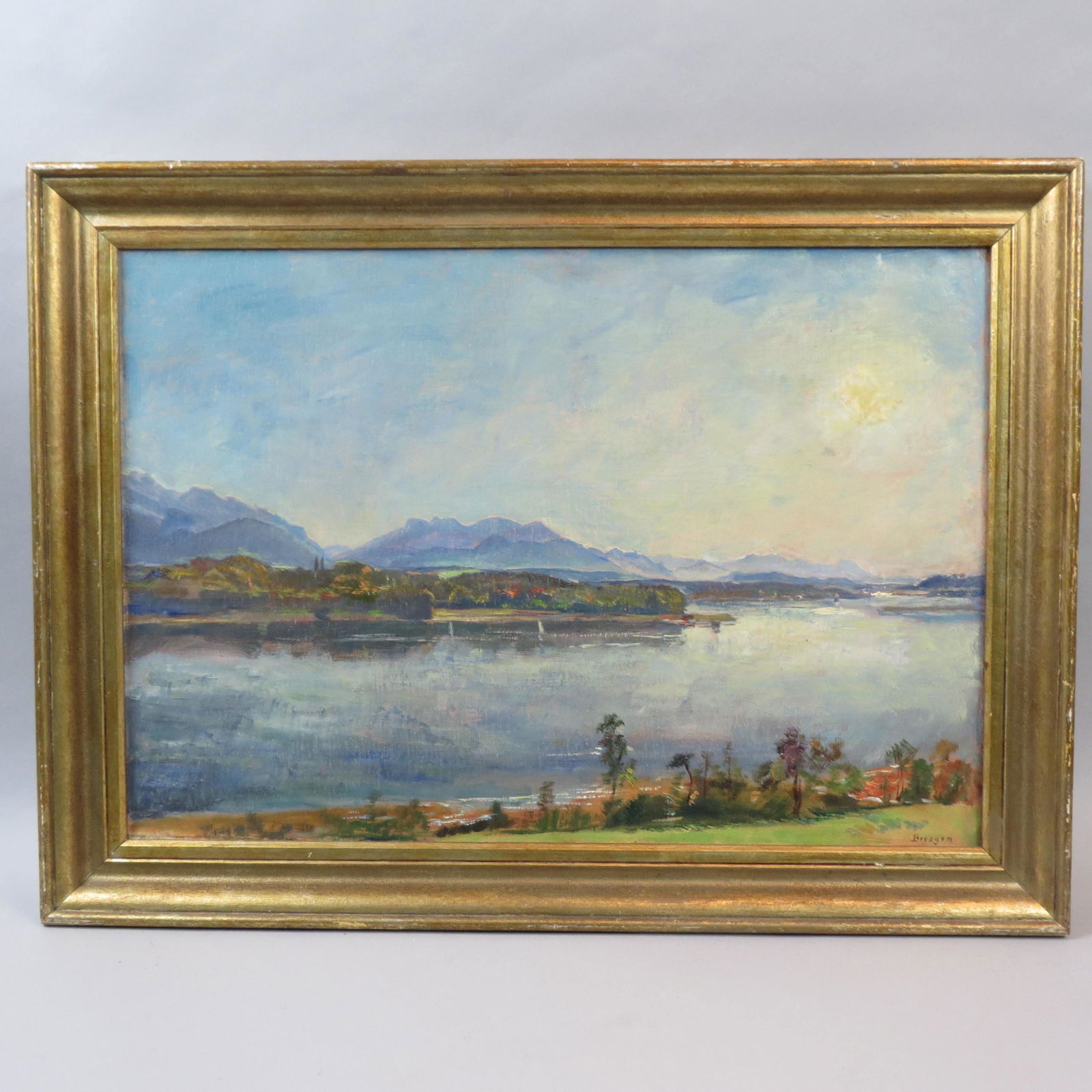 August Bresgen, oil, Landscape with lake & (1 of 6)