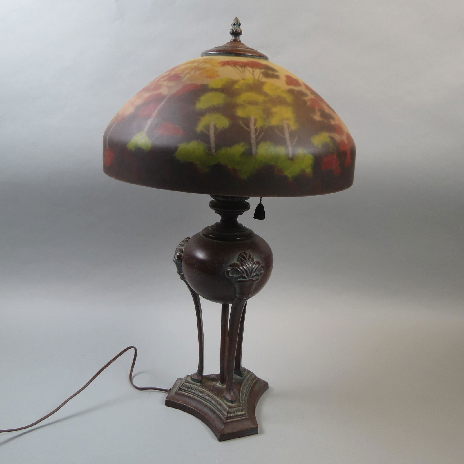 Reverse Painted Table Lamp with Bronzed Base (1 of 9)