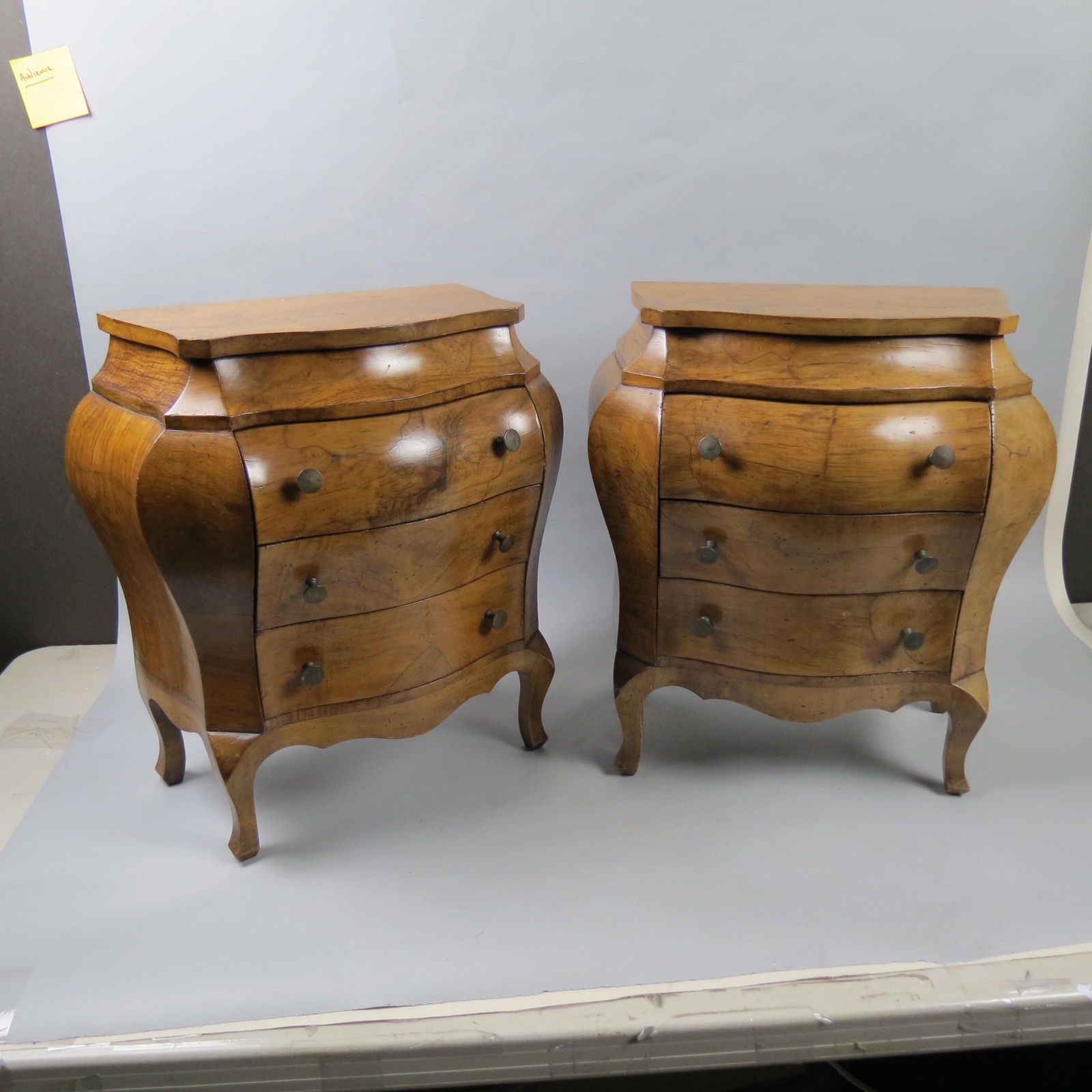 Pair of Italian Fruitwood Diminutive Commodes (1 of 6)