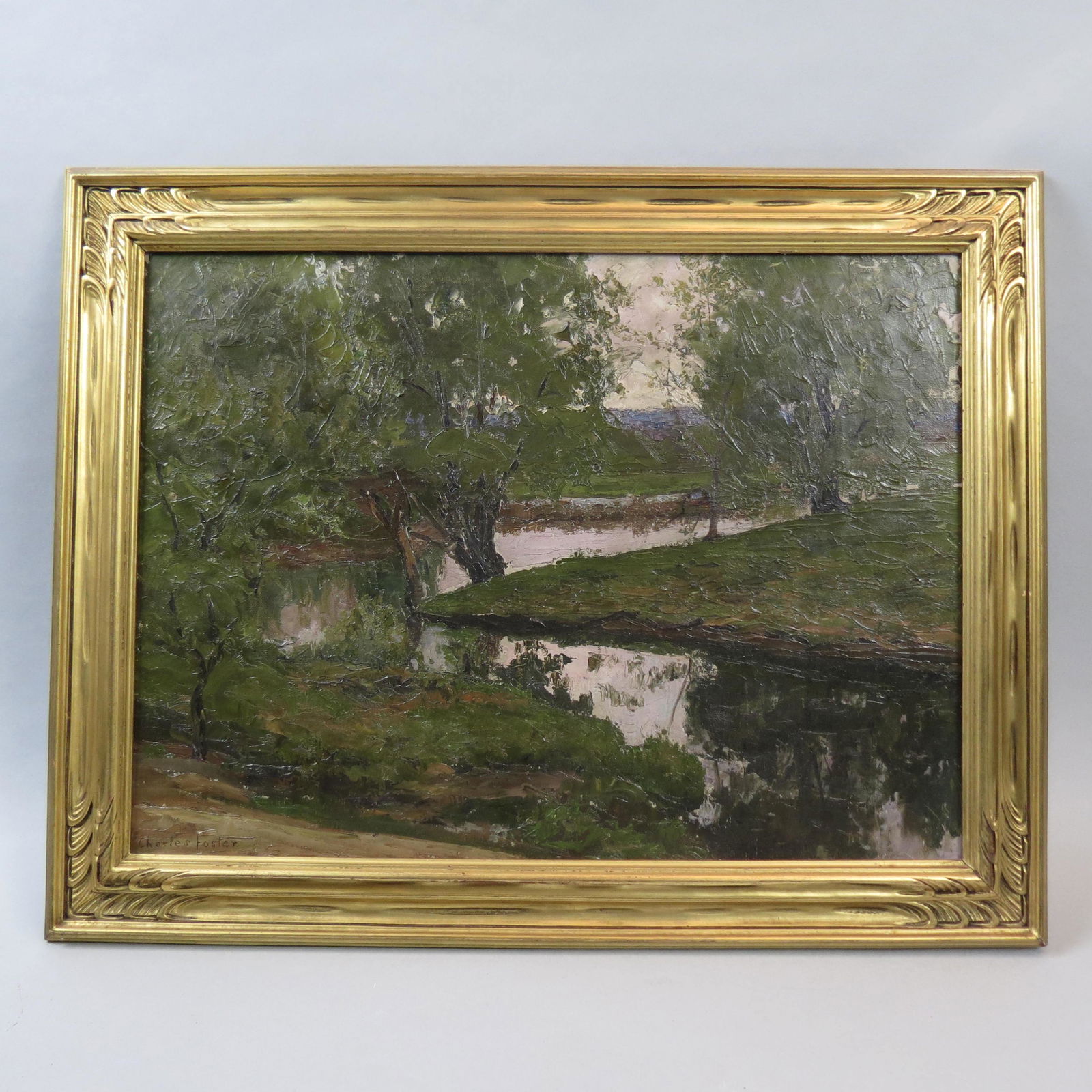 Charles Foster, oil, Landscape with Stream (1 of 8)