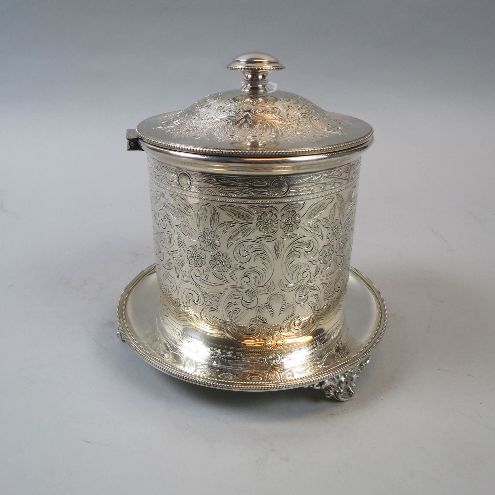 English Silverplate Biscuit Box (1 of 4)