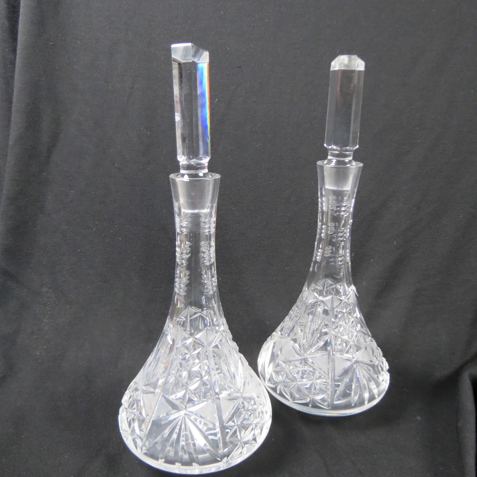 Pair of Cut Crystal Tall Decanters (1 of 5)