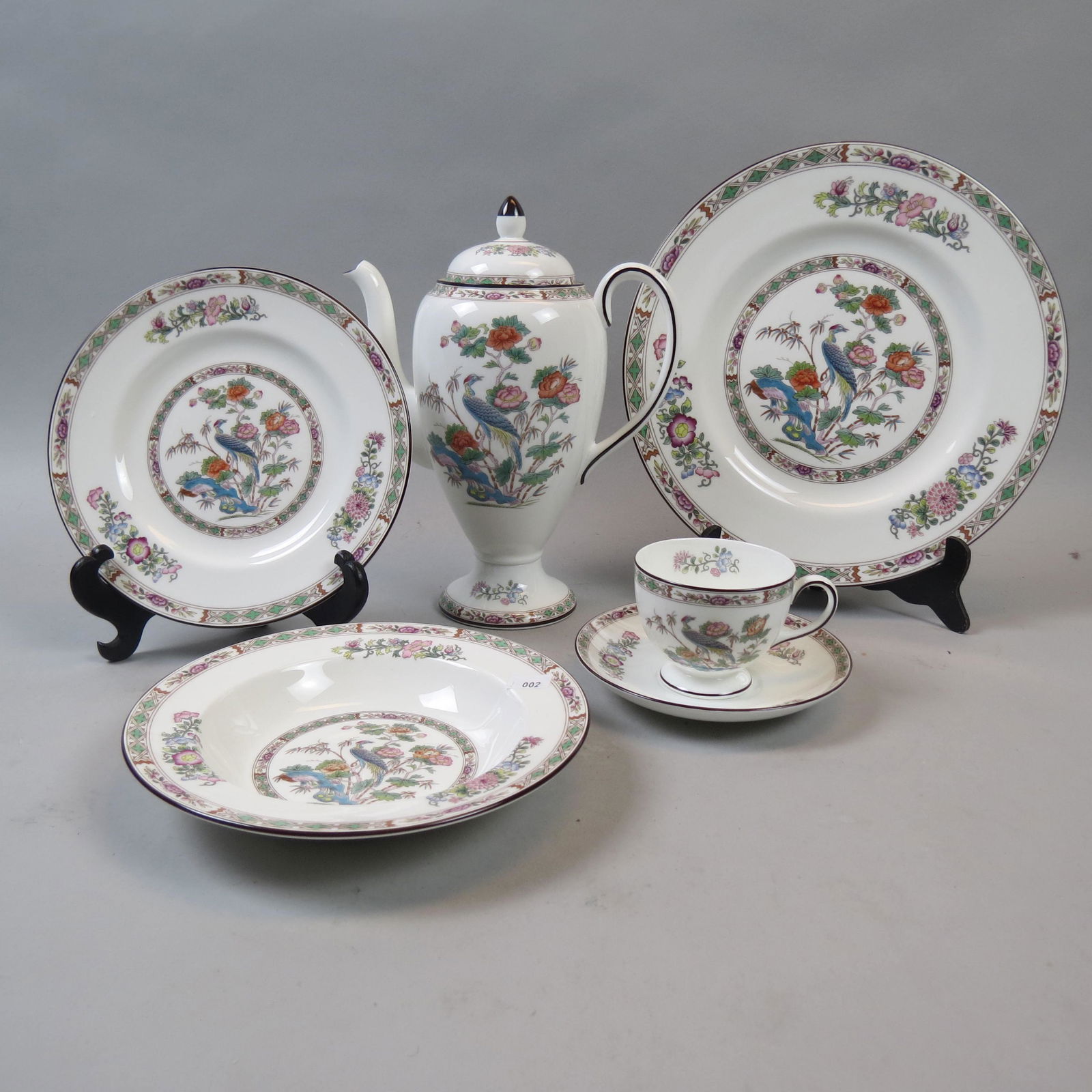 86pc. Wedgwood 'Kutani Crane" China Set for 12, (1 of 10)
