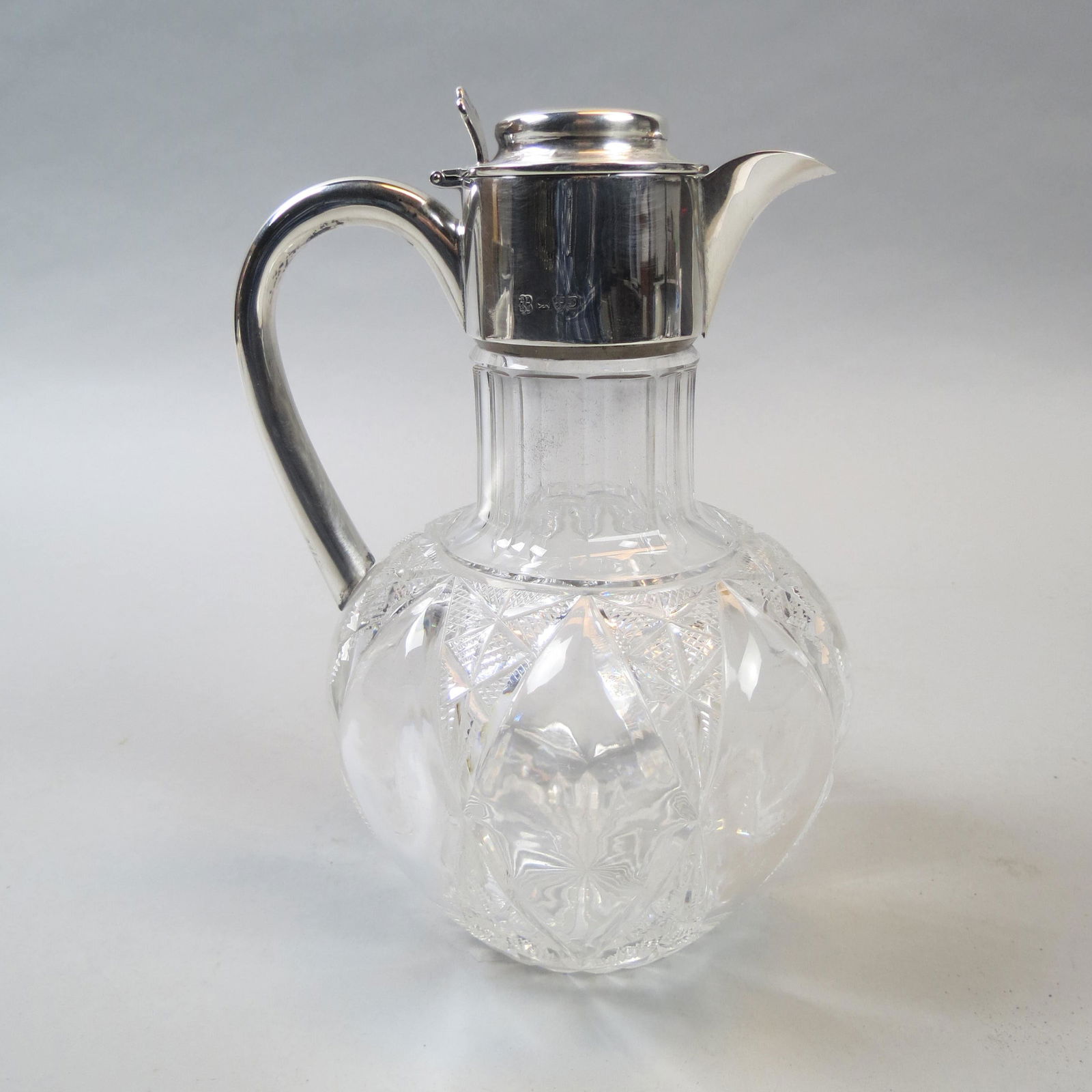 English Sterling & Cut Glass Claret Jug (1 of 5)