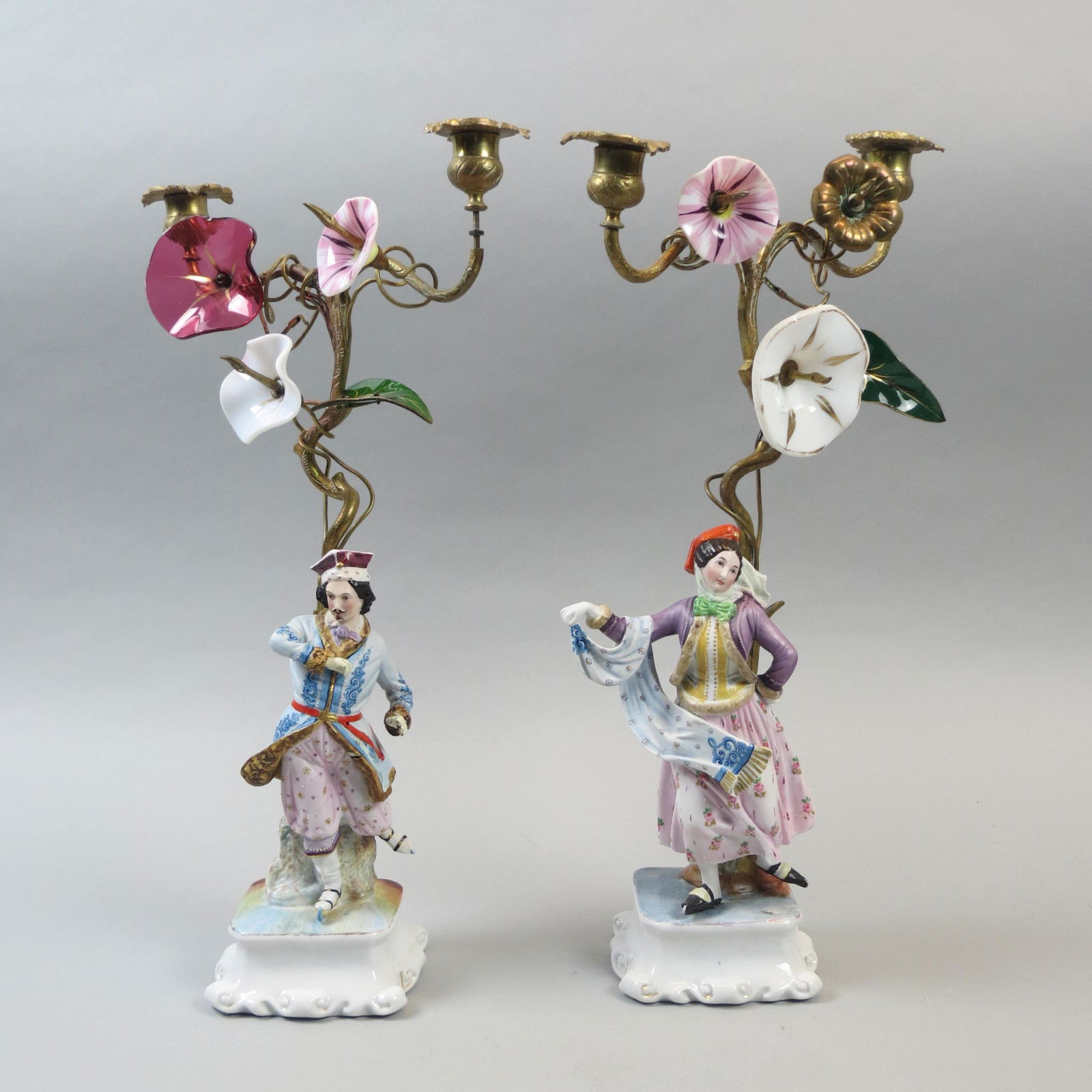 Pair of Old Paris French Porcelain Candelabra (1 of 7)